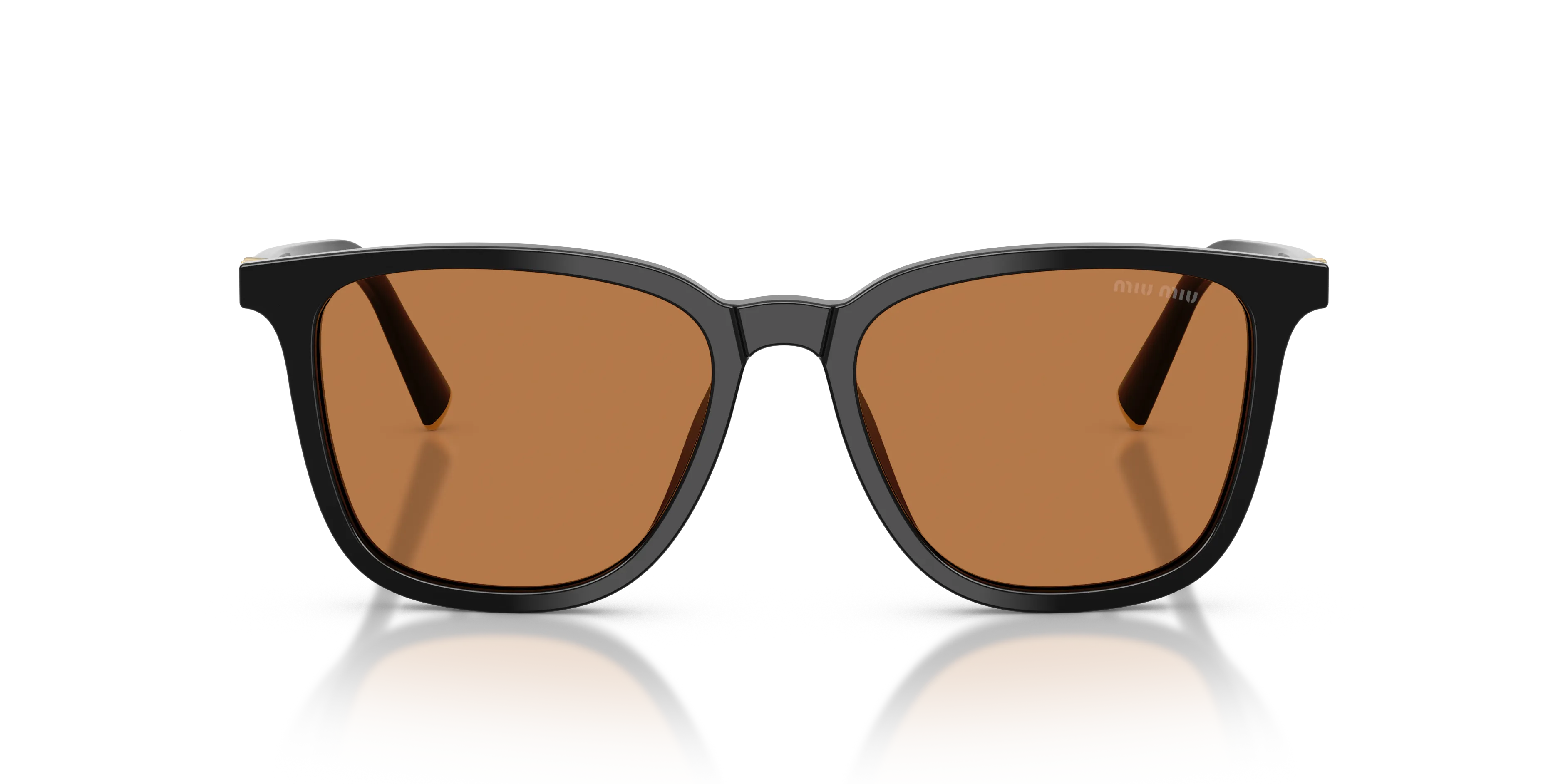 Miu Miu MU B03S 16K90Q Occhiali da sole Acetato Nero Marrone Squadrata Normale - immagine 3