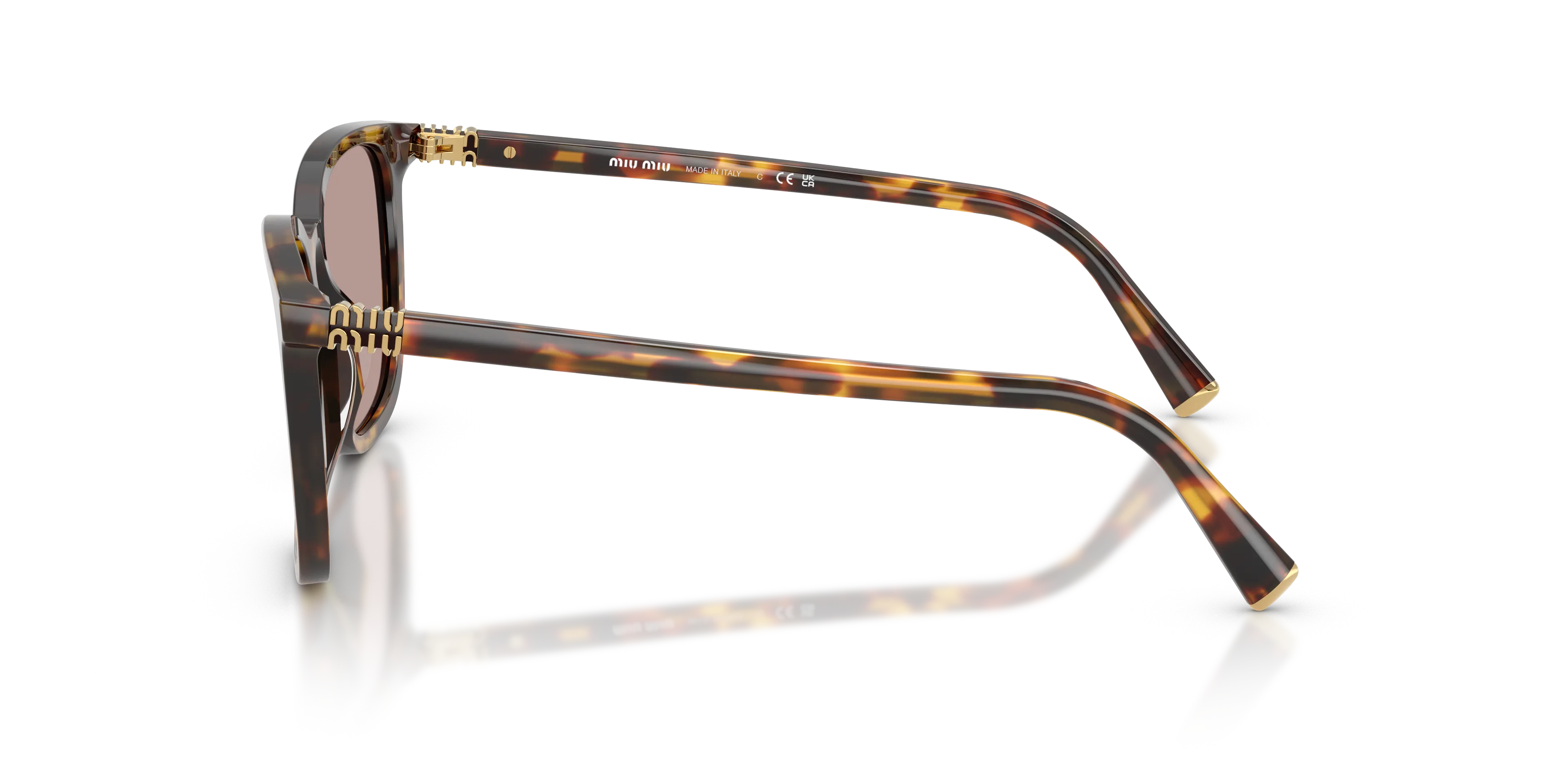 Miu Miu MU B03S 14L20I Occhiali da sole Acetato Tartaruga Marrone Squadrata Normale - immagine 4