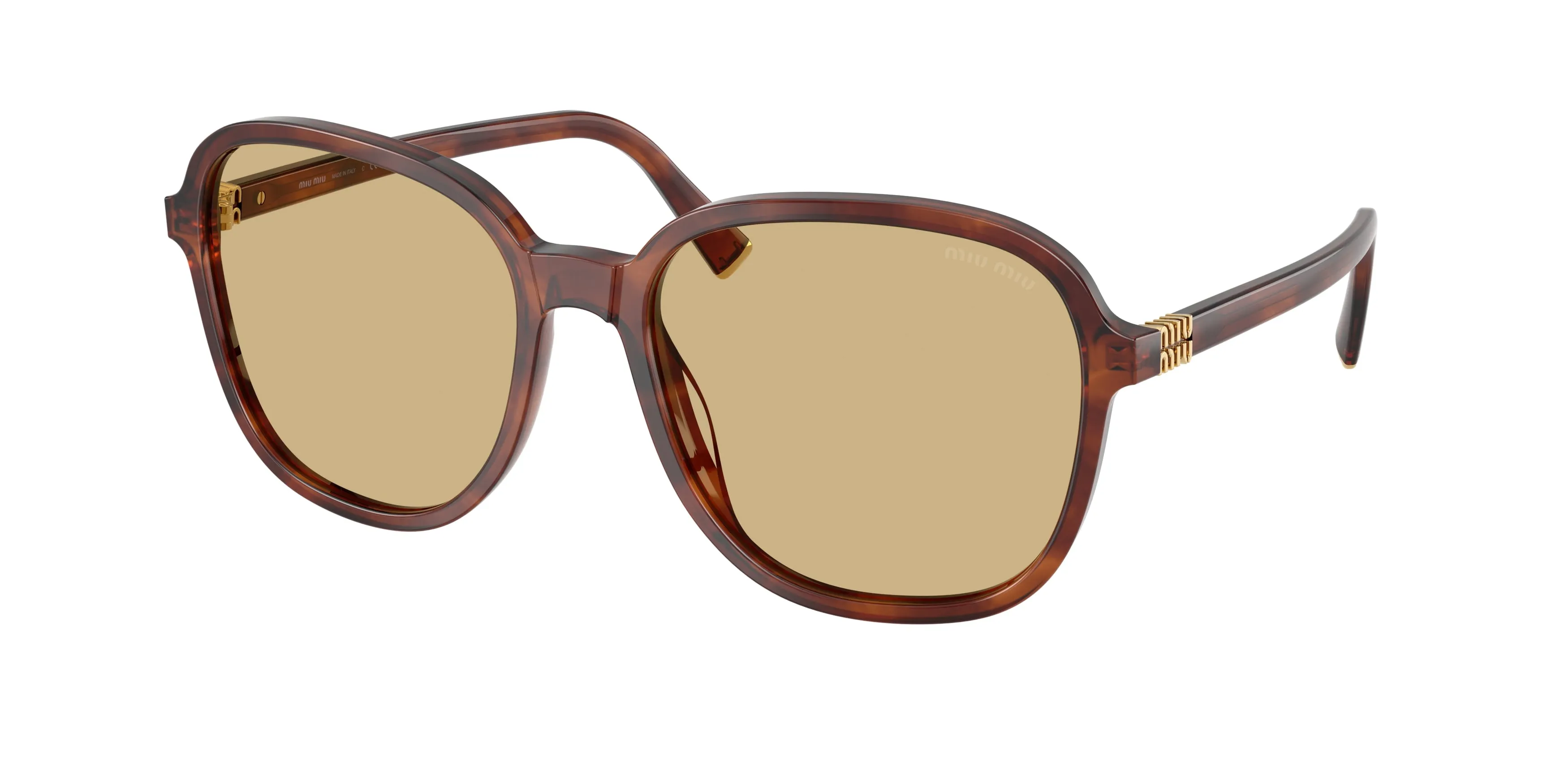 Miu Miu MU B01S 26E10R Occhiali da sole Acetato Marrone Giallo Pillow Normale - immagine 1