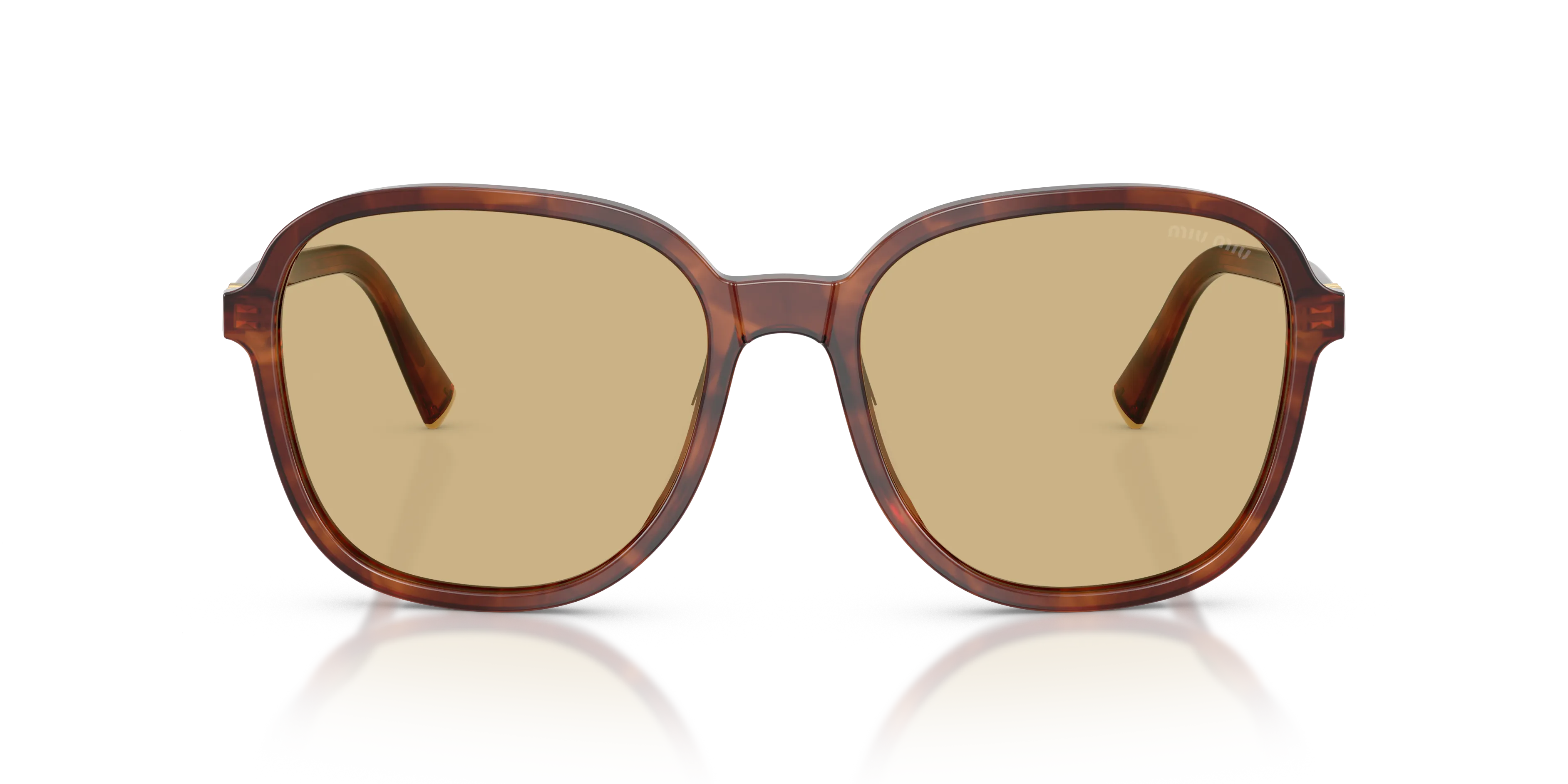 Miu Miu MU B01S 26E10R Occhiali da sole Acetato Marrone Giallo Pillow Normale - immagine 3