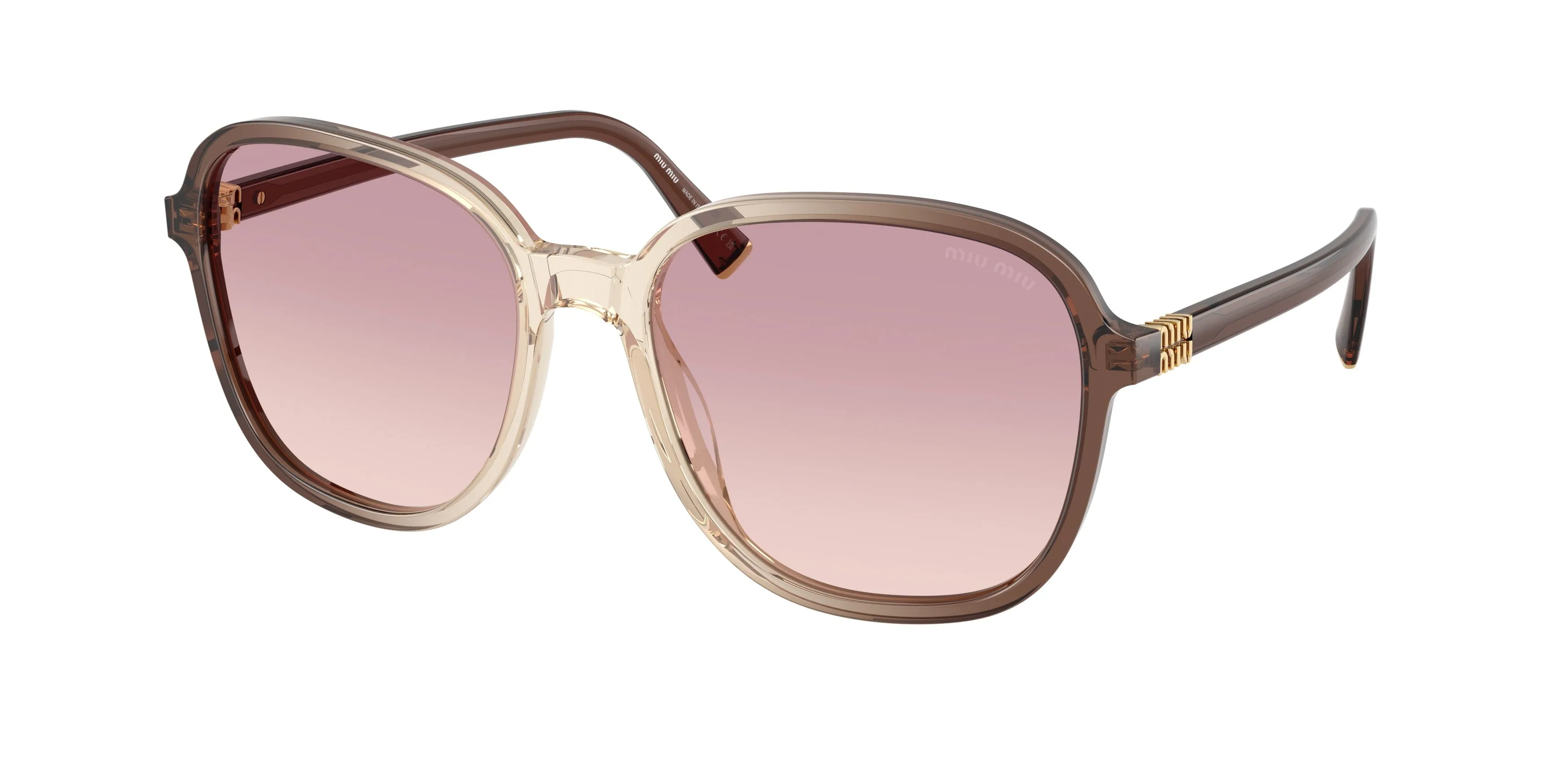 Miu Miu MU B01S 25G40S Occhiali da sole Acetato Marrone Marrone Pillow Normale Sfumato - immagine 1