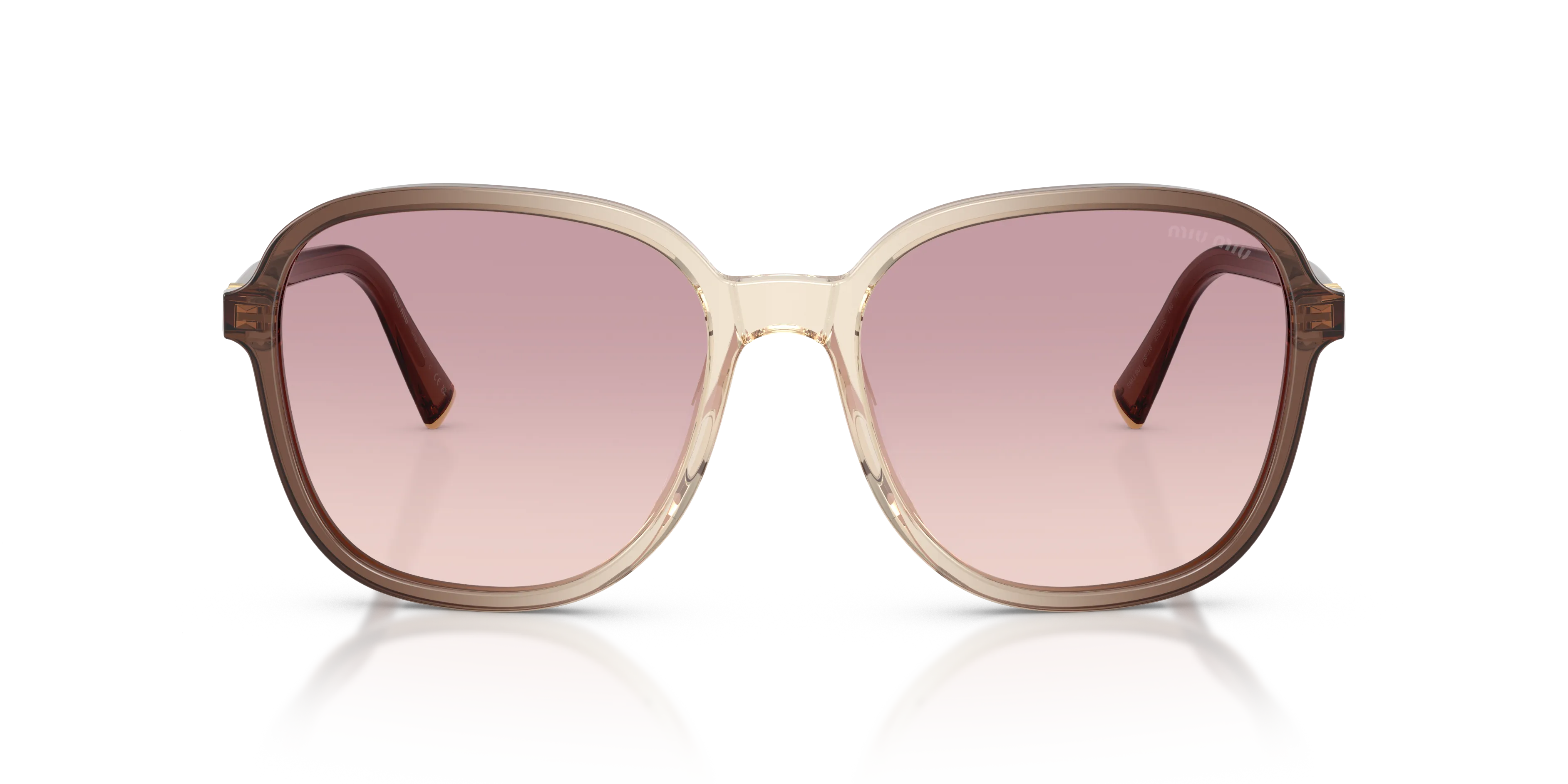 Miu Miu MU B01S 25G40S Occhiali da sole Acetato Marrone Marrone Pillow Normale Sfumato - immagine 3