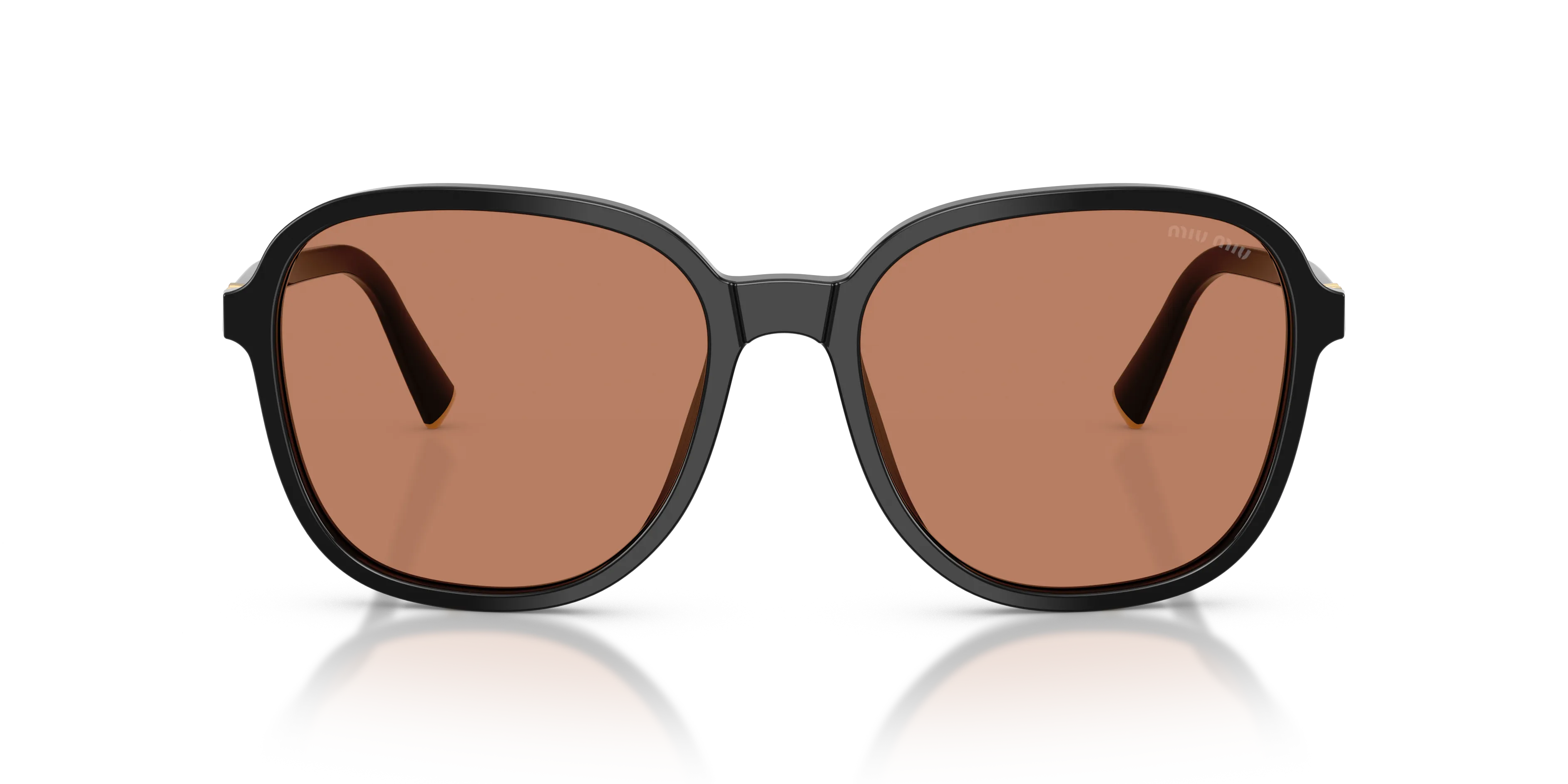 Miu Miu MU B01S 16K90Q Occhiali da sole Acetato Nero Marrone Pillow Normale - immagine 3