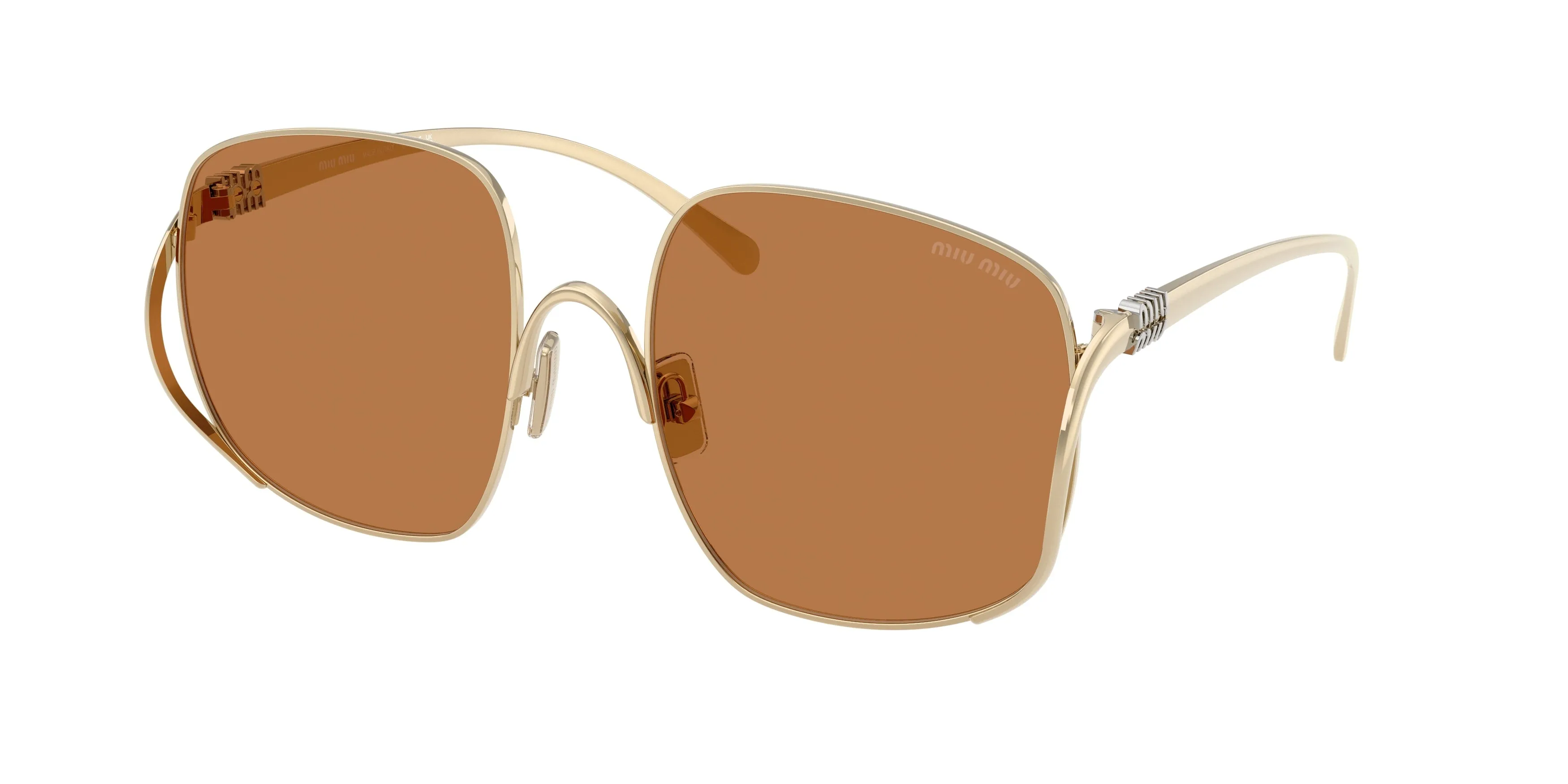 Miu Miu MU A57S ZVN90Q Occhiali da sole Metallo Oro Marrone Squadrata Normale - immagine 1