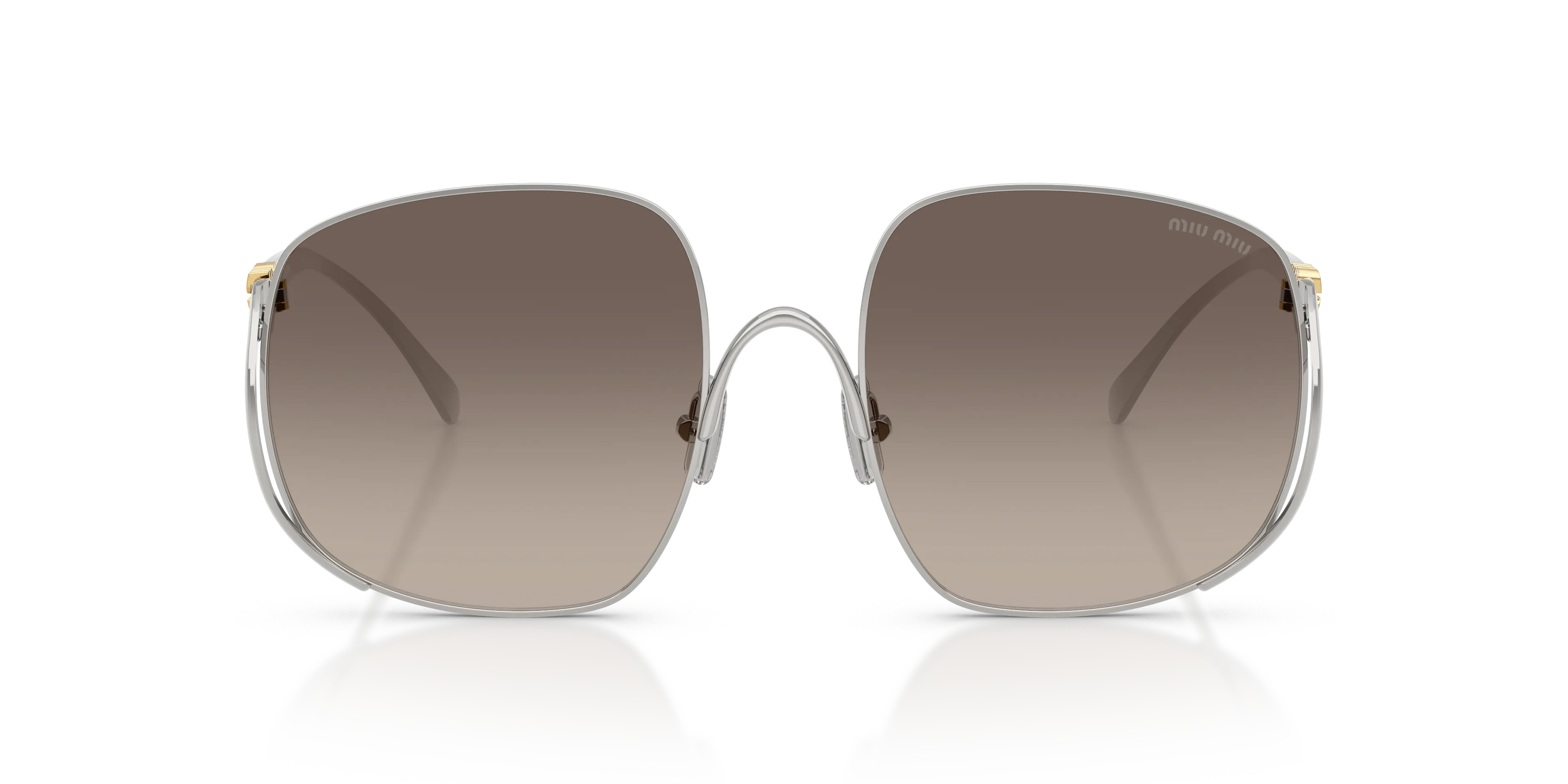Miu Miu MU A57S 1BC30S Occhiali da sole Metallo Argento Grigio Squadrata Normale Sfumato - immagine 3