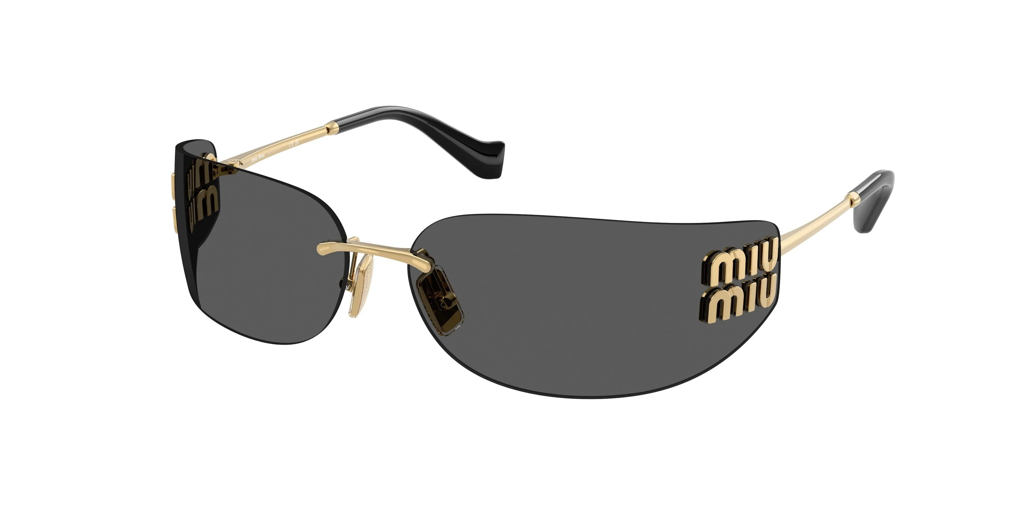 Miu Miu MU A51S 5AK5S0 Occhiali da sole Metallo Oro Grigio Squadrata Normale - immagine 1