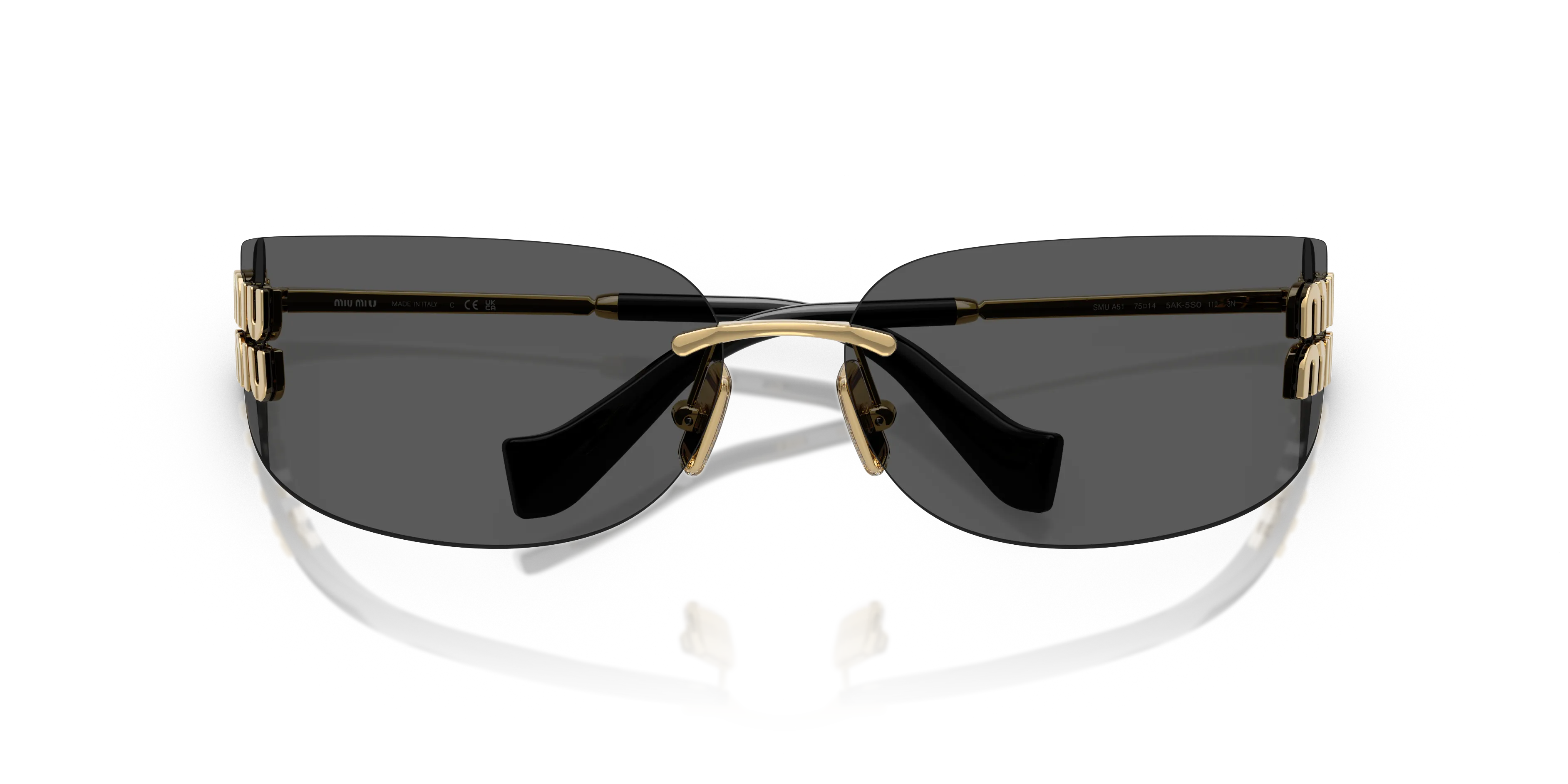 Miu Miu MU A51S 5AK5S0 Occhiali da sole Metallo Oro Grigio Squadrata Normale - immagine 2