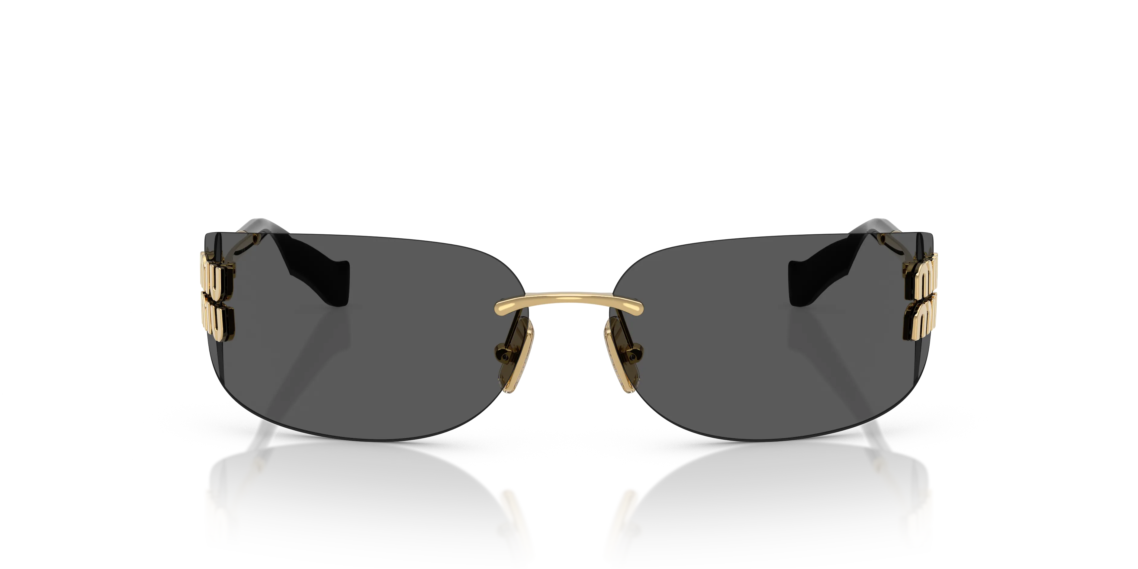 Miu Miu MU A51S 5AK5S0 Occhiali da sole Metallo Oro Grigio Squadrata Normale - immagine 3