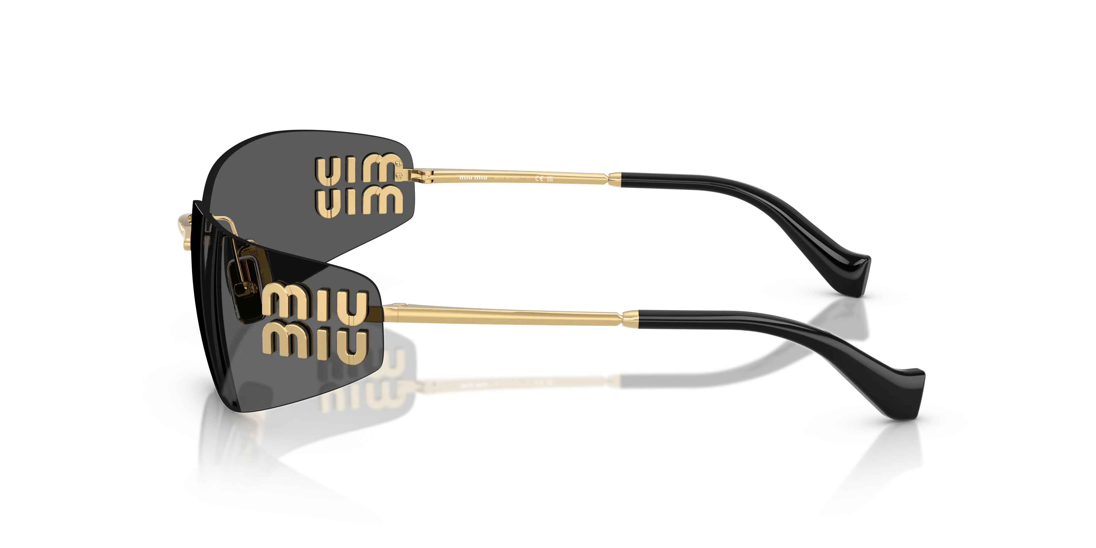 Miu Miu MU A51S 5AK5S0 Occhiali da sole Metallo Oro Grigio Squadrata Normale - immagine 4