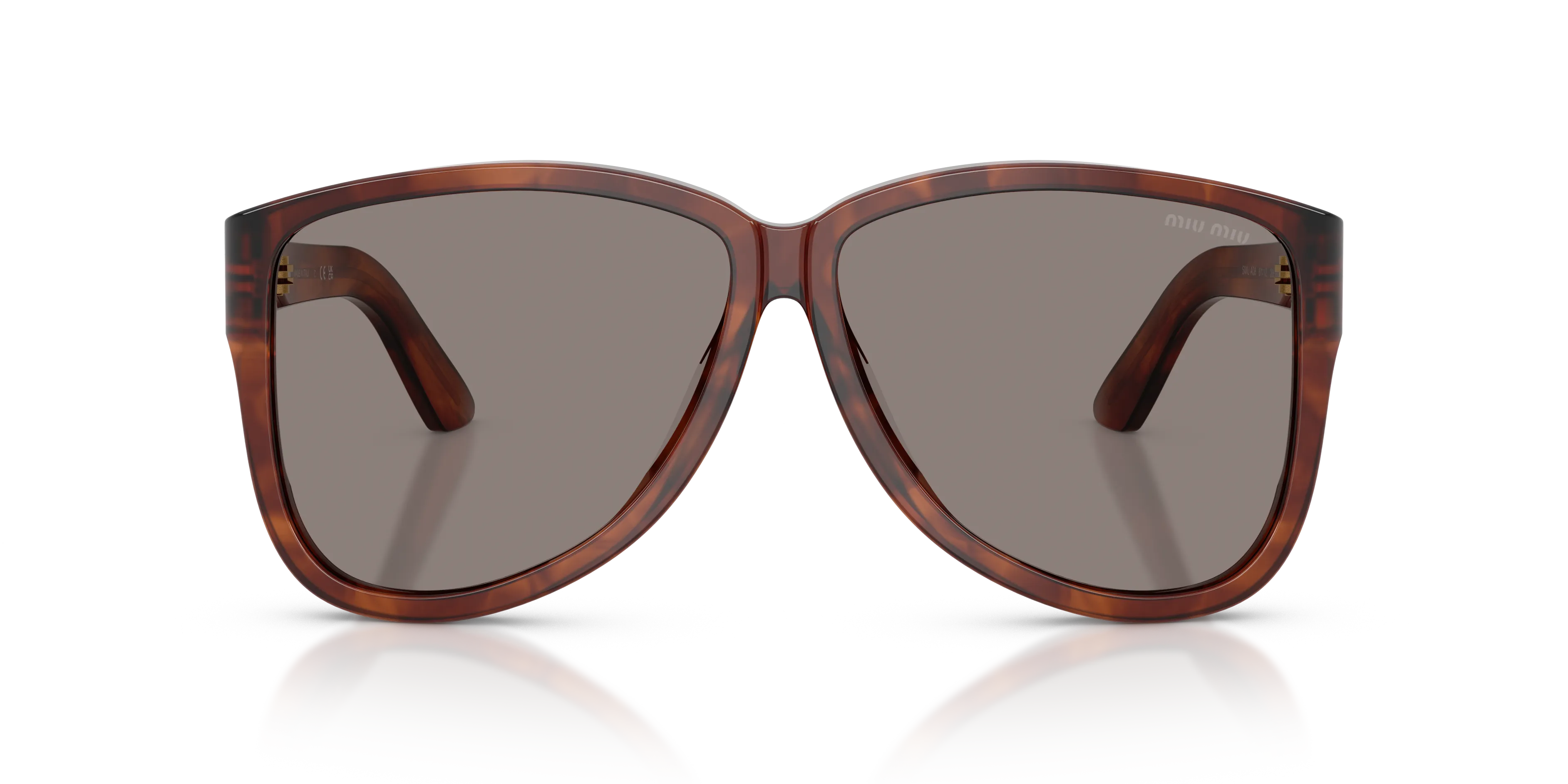 Miu Miu MU A08S 26E80Q Occhiali da sole Acetato Marrone Grigio Pilot Normale - immagine 3