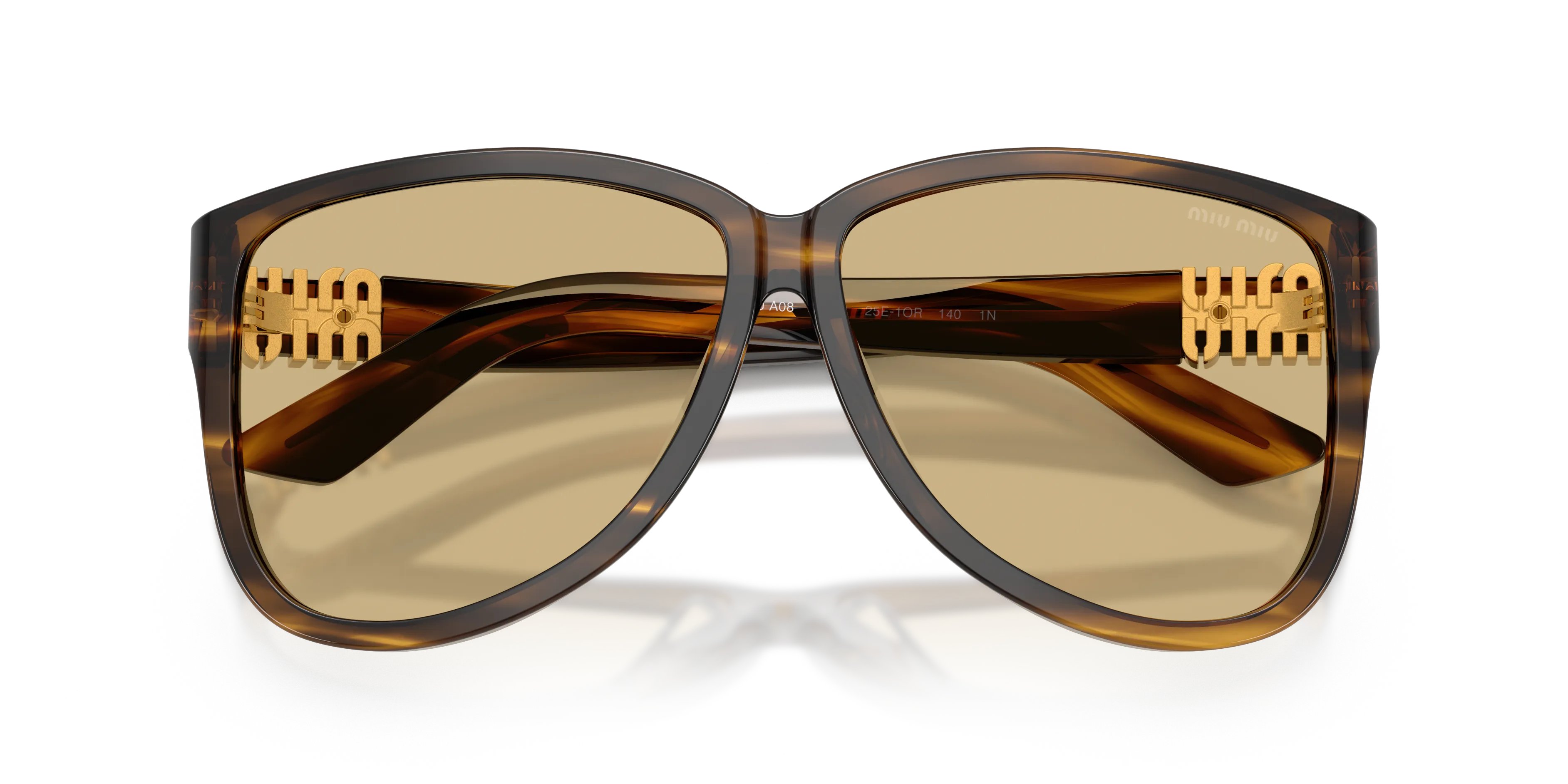 Miu Miu MU A08S 25E1OR Occhiali da sole Acetato Verde Giallo Pilot Normale - immagine 2