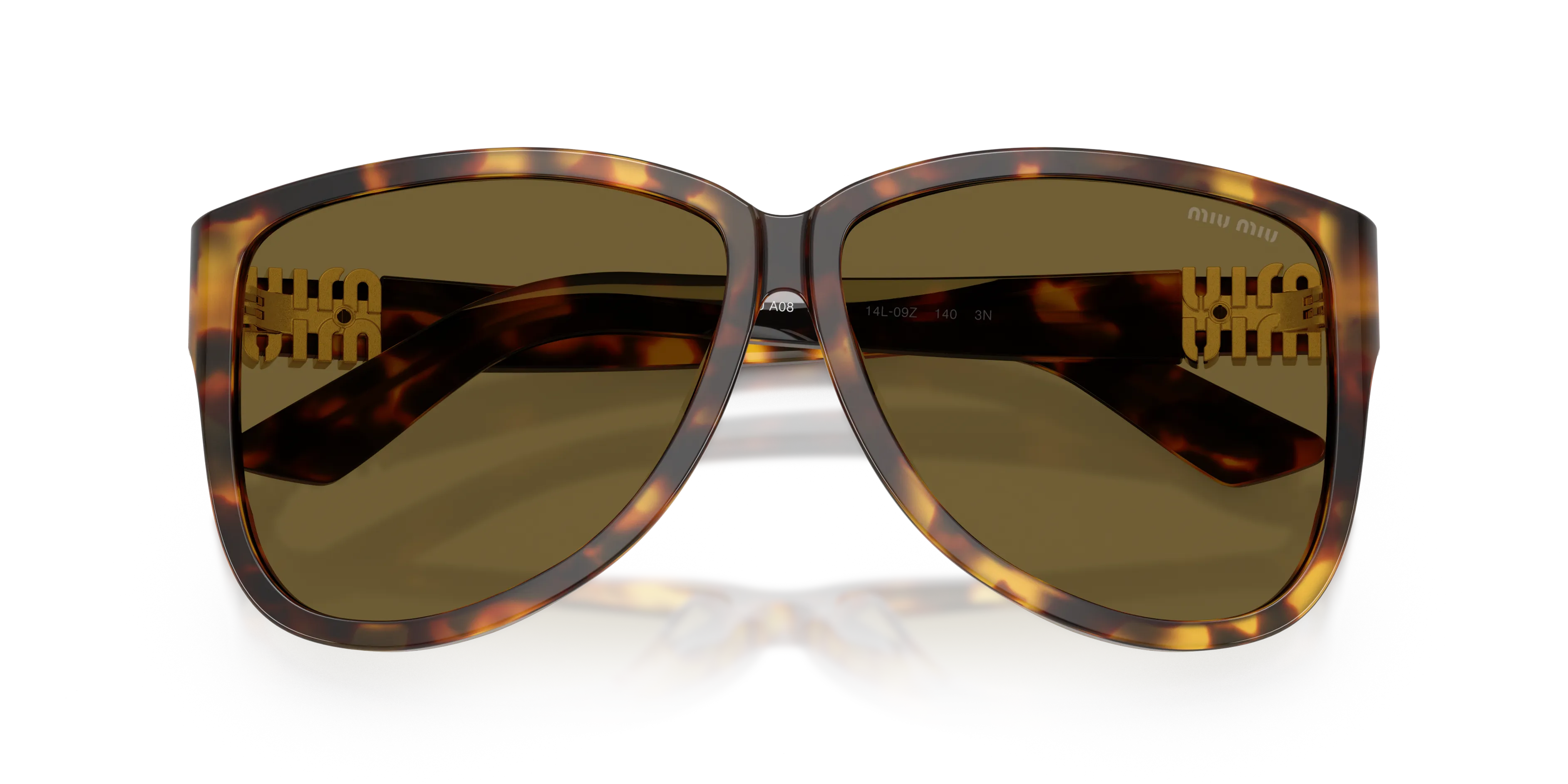 Miu Miu MU A08S 14L09Z Occhiali da sole Acetato Tartaruga Marrone Pilot Normale - immagine 2