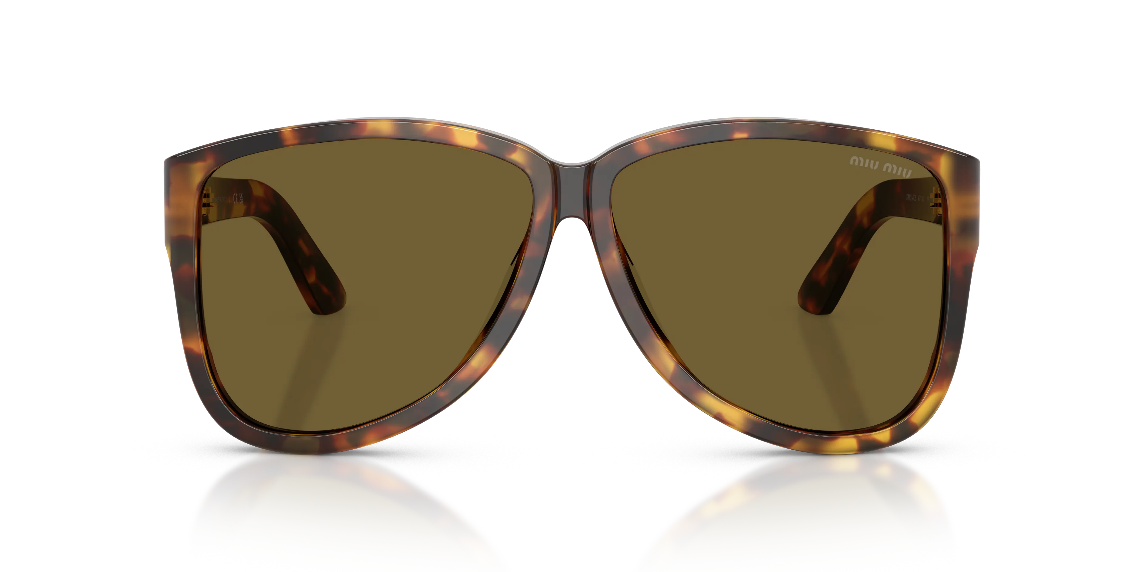 Miu Miu MU A08S 14L09Z Occhiali da sole Acetato Tartaruga Marrone Pilot Normale - immagine 3