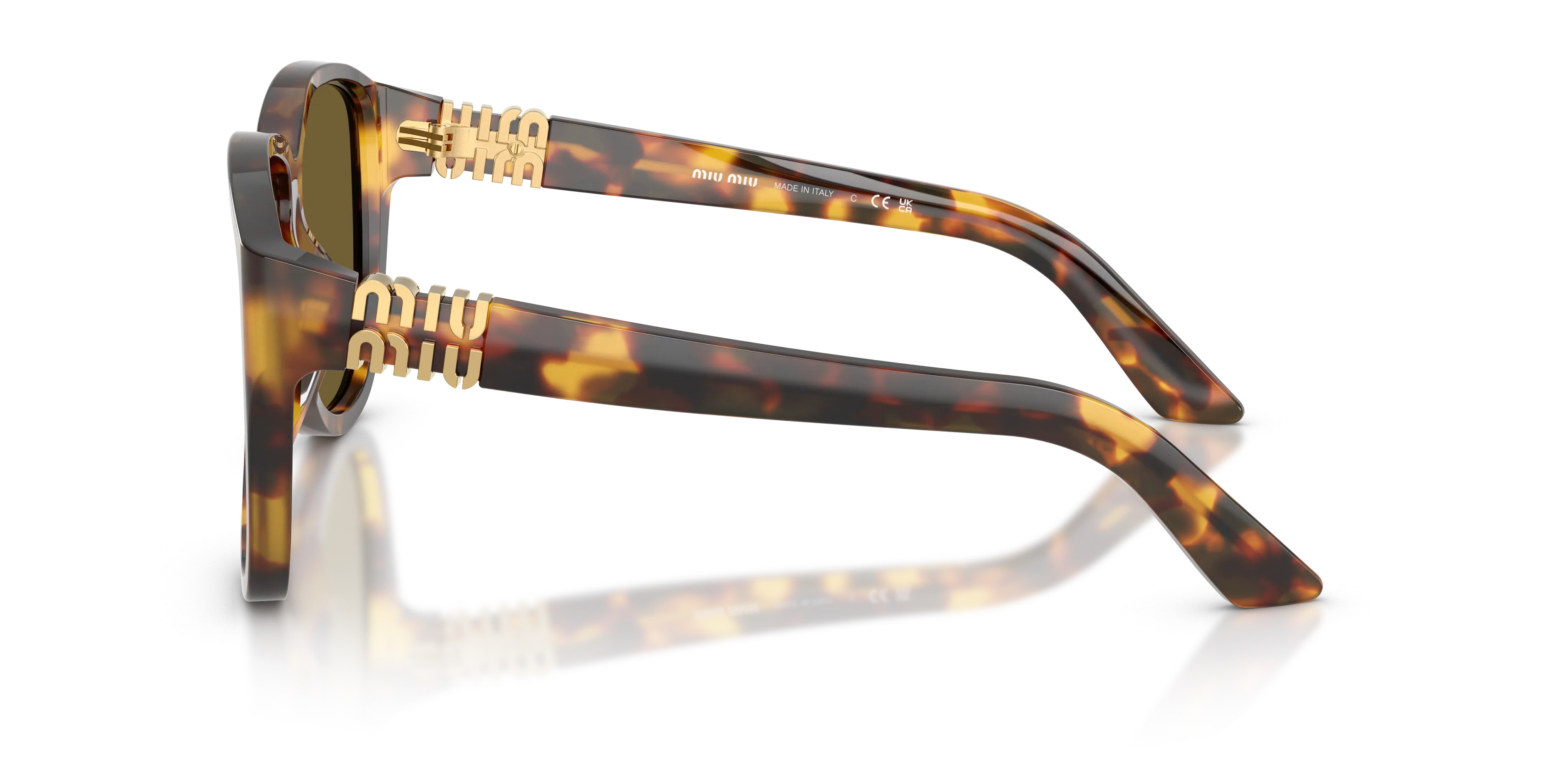 Miu Miu MU A08S 14L09Z Occhiali da sole Acetato Tartaruga Marrone Pilot Normale - immagine 4