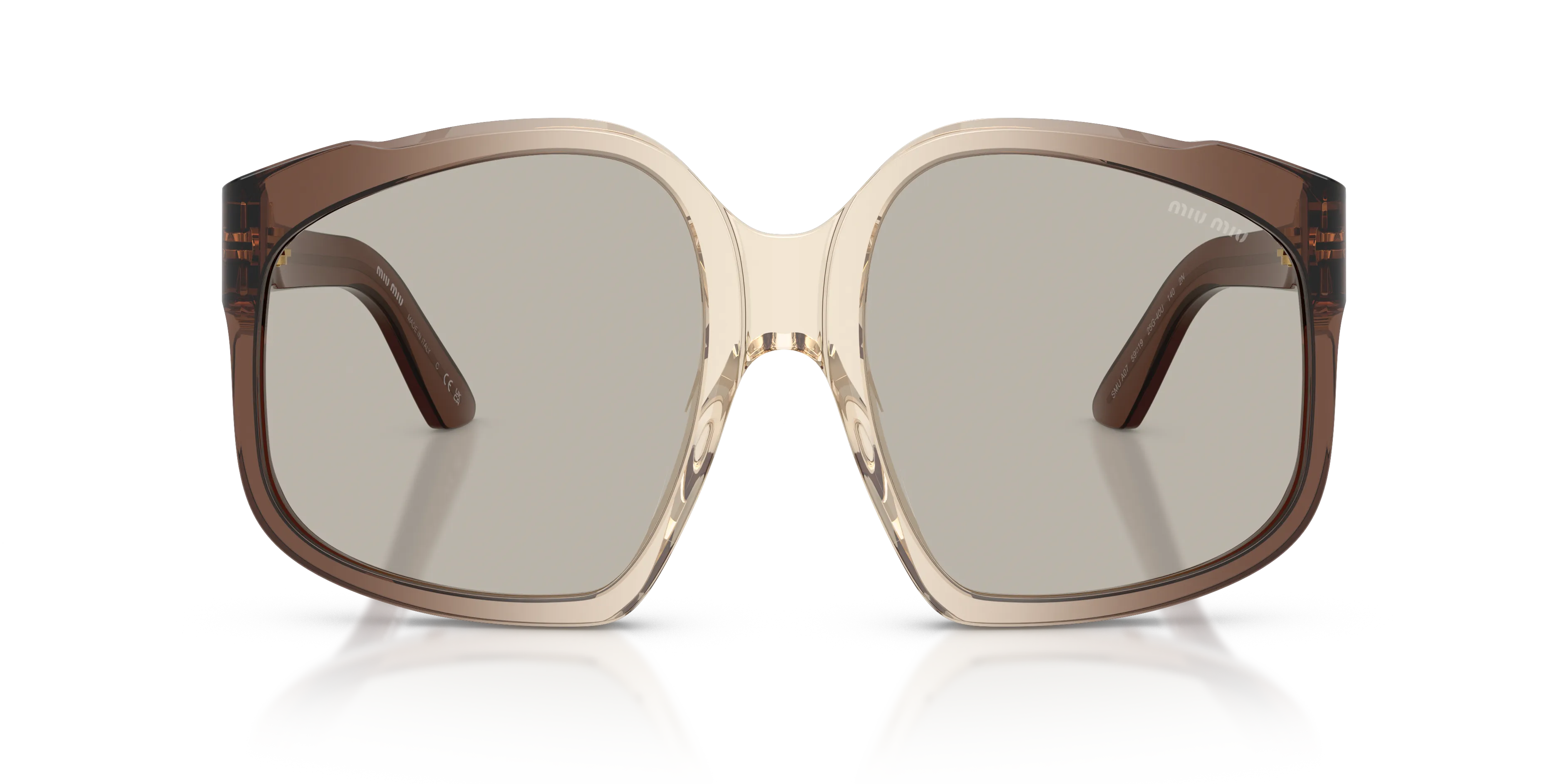 Miu Miu MU A07S 25G40U Occhiali da sole Acetato Marrone Marrone Geometrica Normale - immagine 3