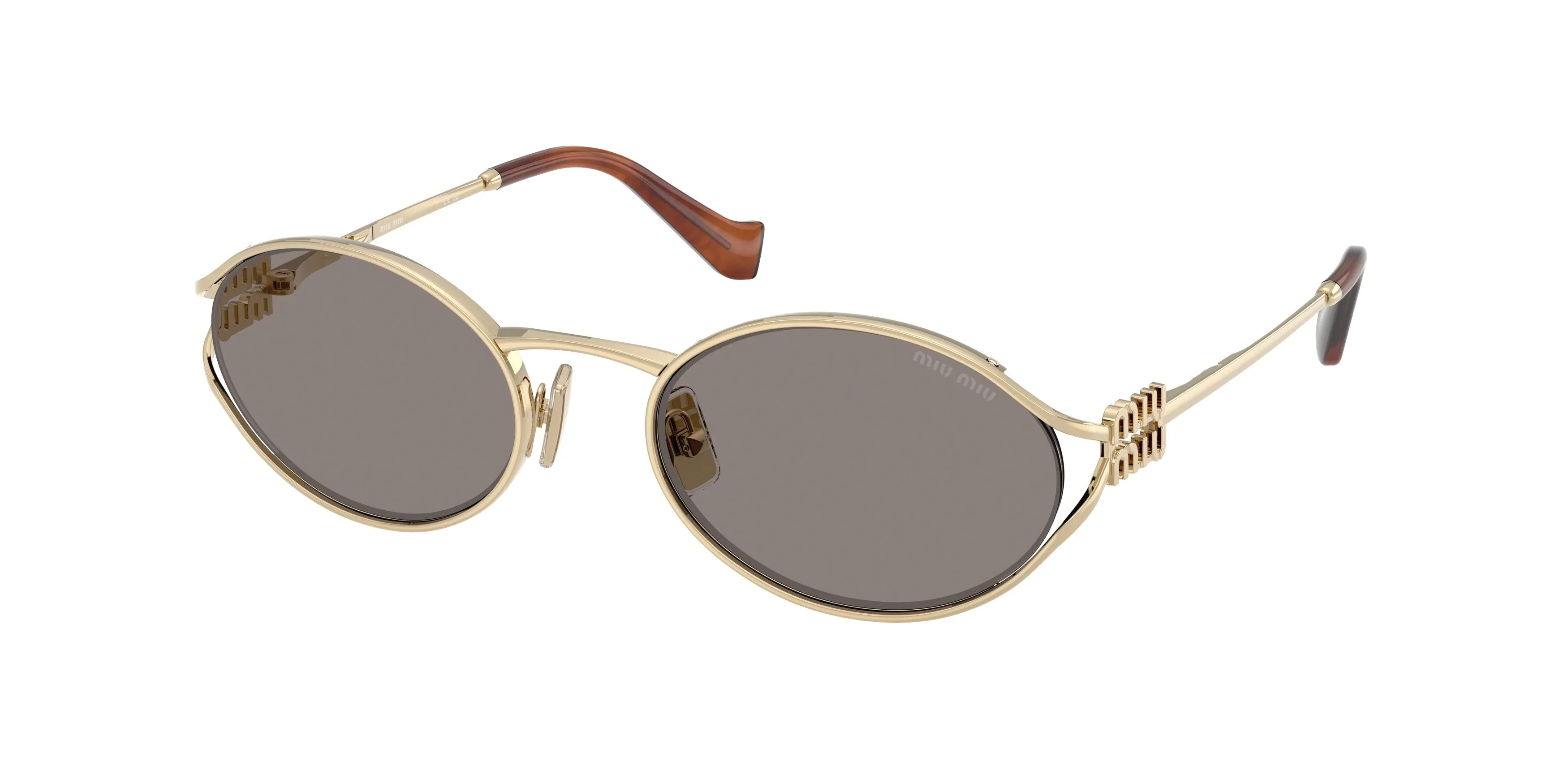 Miu Miu MU 52YS ZVN80Q Occhiali da sole Metallo Oro Grigio Rotonda Normale - immagine 1