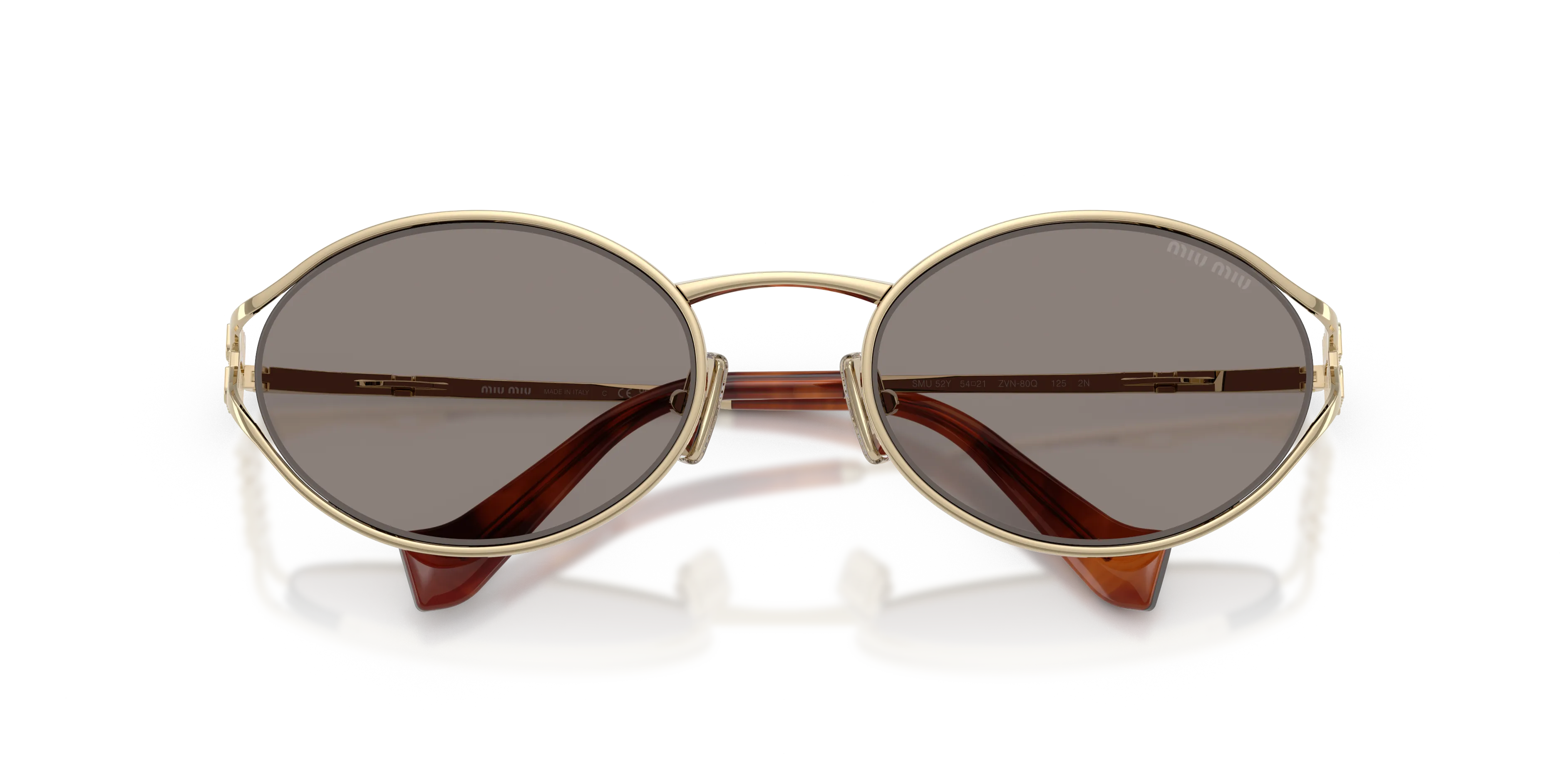 Miu Miu MU 52YS ZVN80Q Occhiali da sole Metallo Oro Grigio Rotonda Normale - immagine 2
