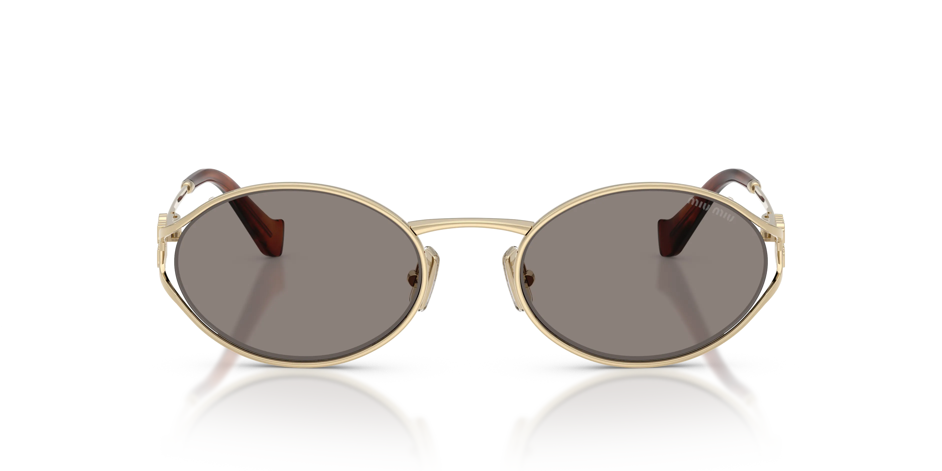 Miu Miu MU 52YS ZVN80Q Occhiali da sole Metallo Oro Grigio Rotonda Normale - immagine 3