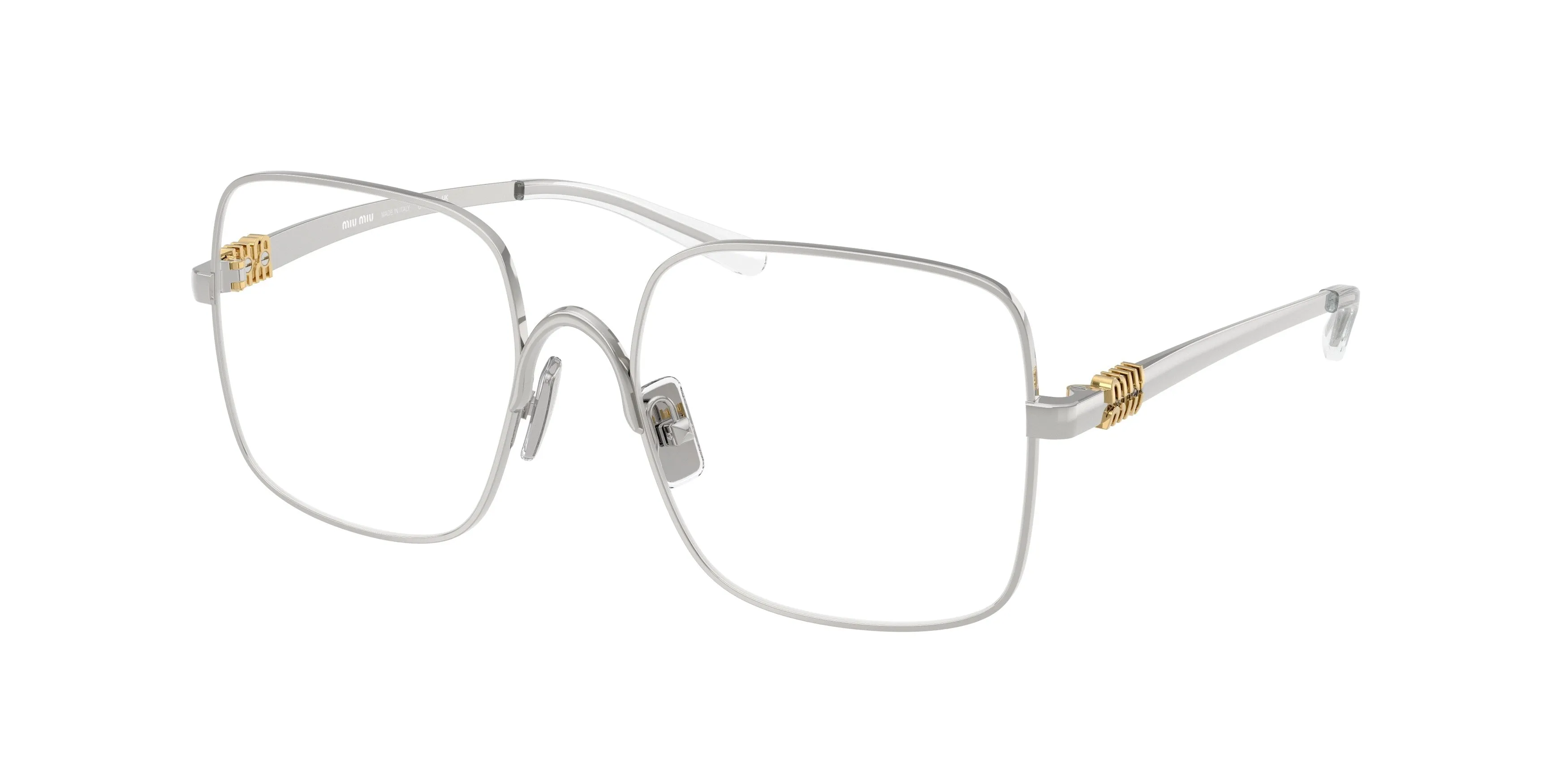 Miu Miu MU 51YV 1BC1O1 Montature da vista Metallo Argento Squadrata Normale - immagine 1