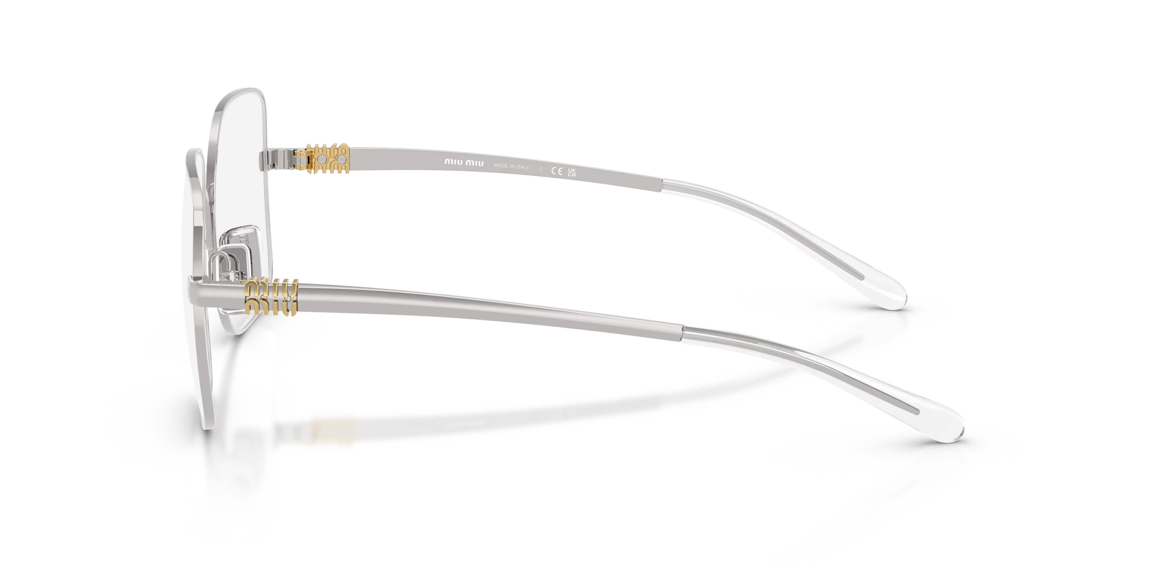 Miu Miu MU 51YV 1BC1O1 Montature da vista Metallo Argento Squadrata Normale - immagine 4