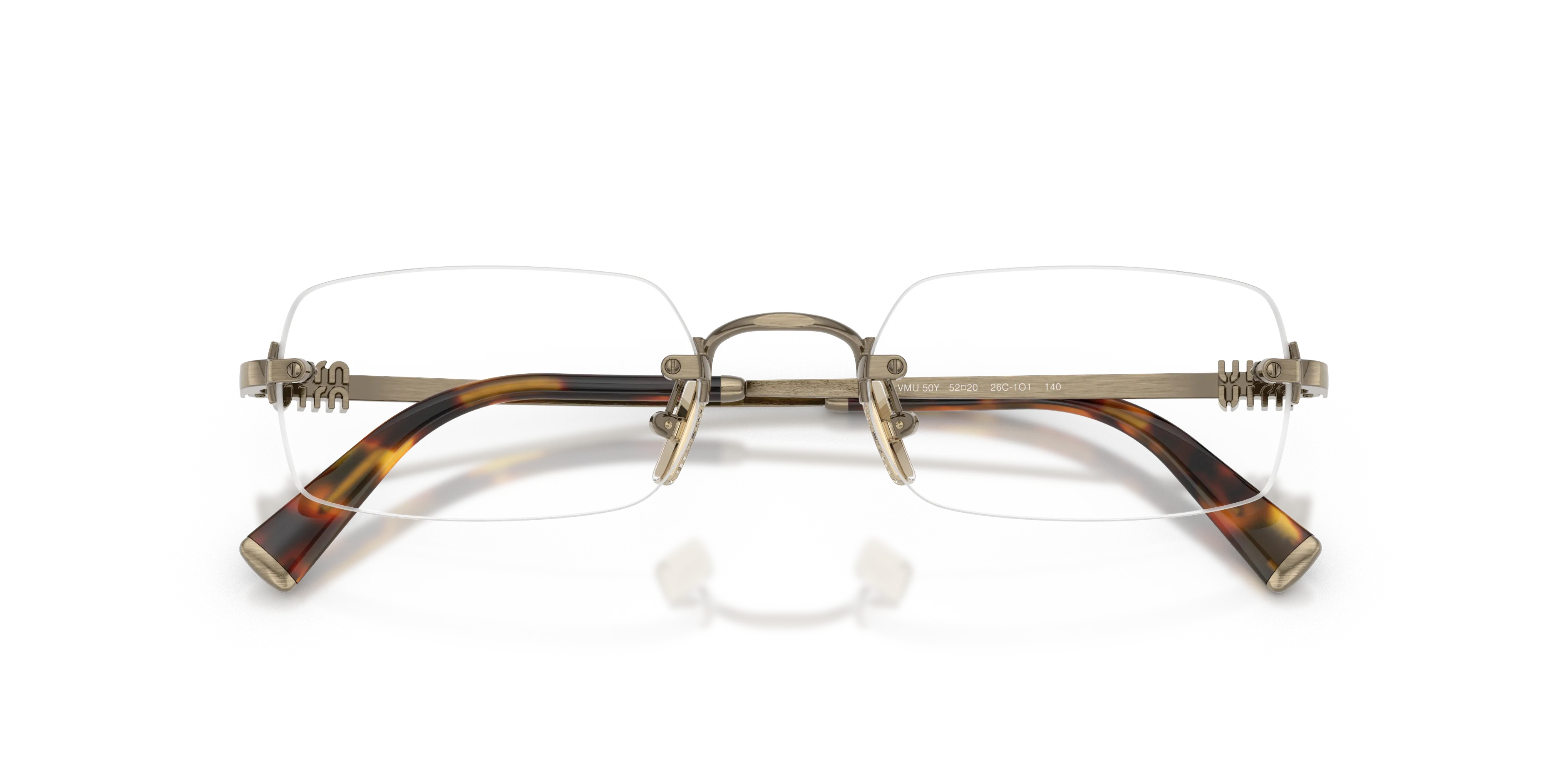 Miu Miu MU 50YV 26C1O1 Montature da vista Metallo Oro Trasparente Squadrata Normale - immagine 2