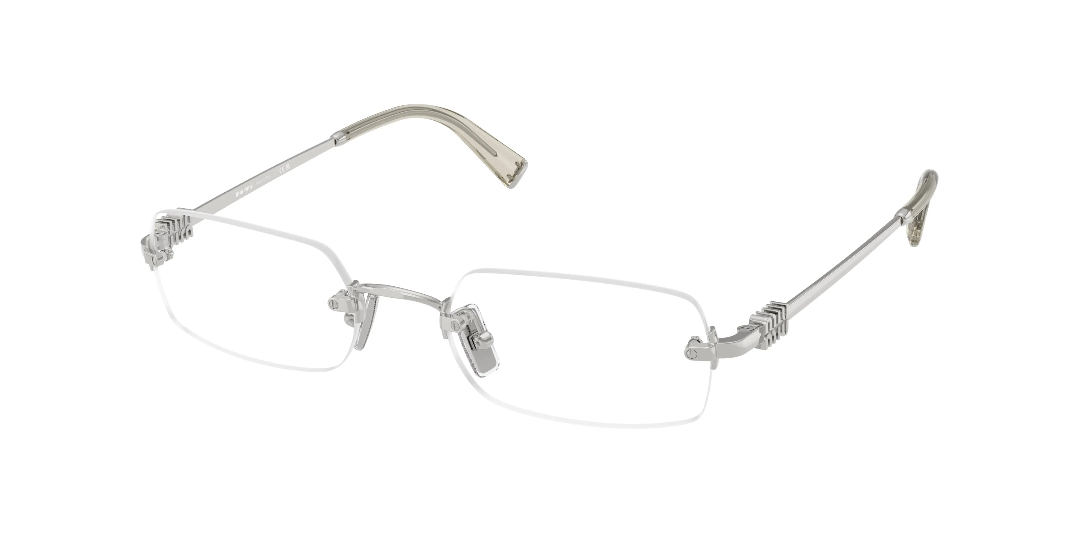 Miu Miu MU 50YV 1BC1O1 Montature da vista Metallo Argento Trasparente Squadrata Normale - immagine 1