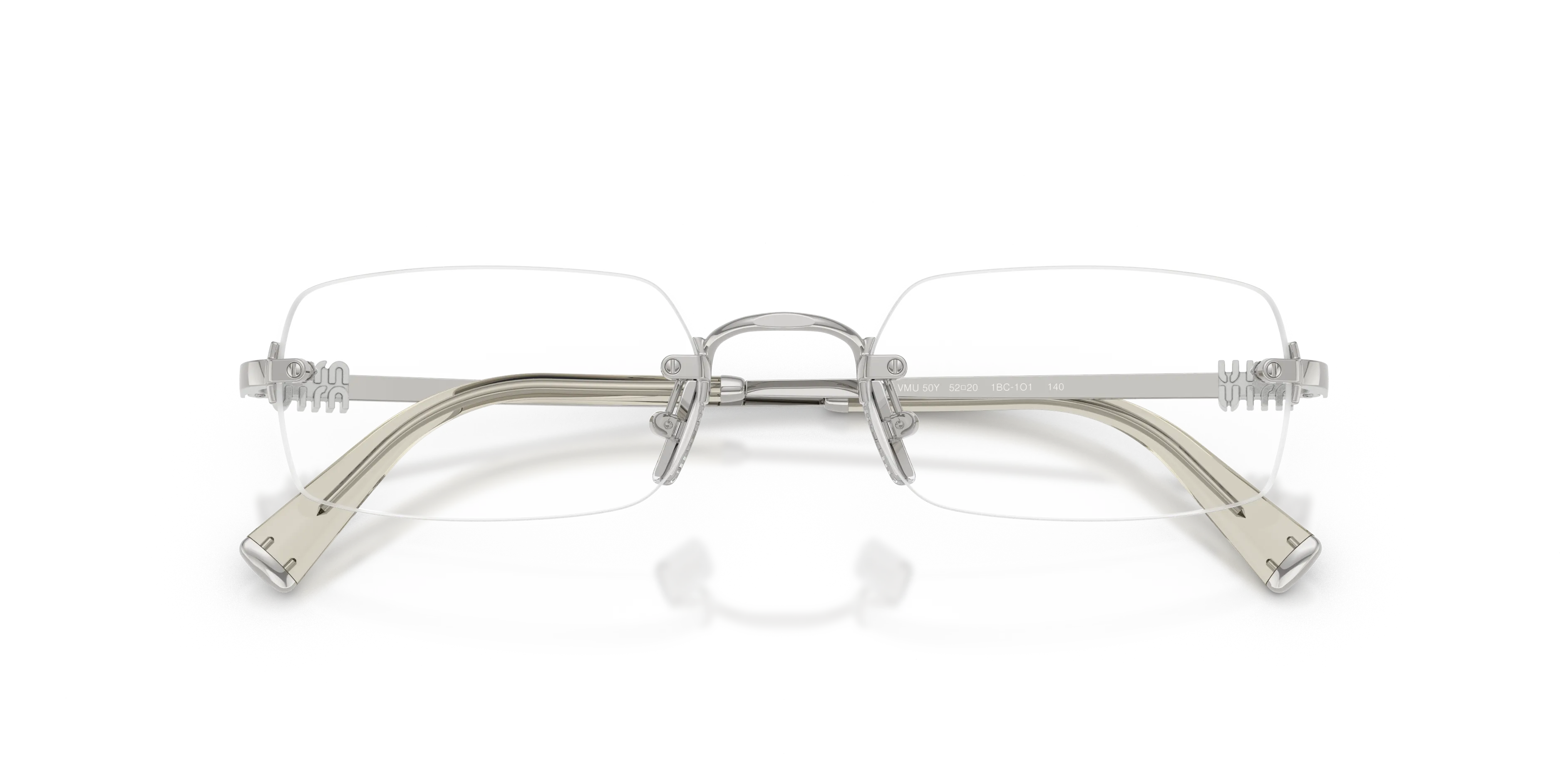 Miu Miu MU 50YV 1BC1O1 Montature da vista Metallo Argento Trasparente Squadrata Normale - immagine 2