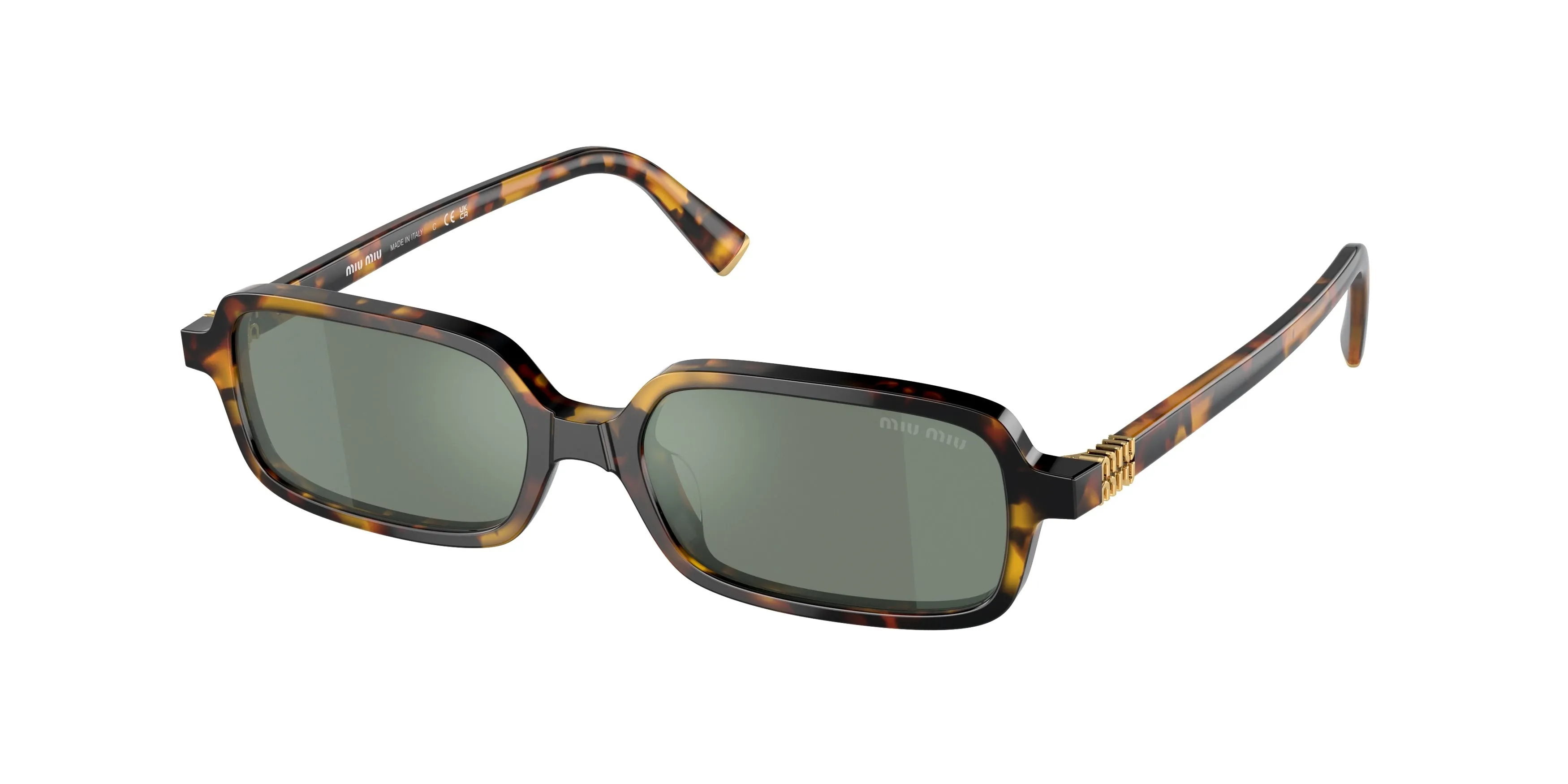 Miu Miu MU 11ZS VAU04M Occhiali da sole Acetato Tartaruga Verde Squadrata Normale - immagine 1
