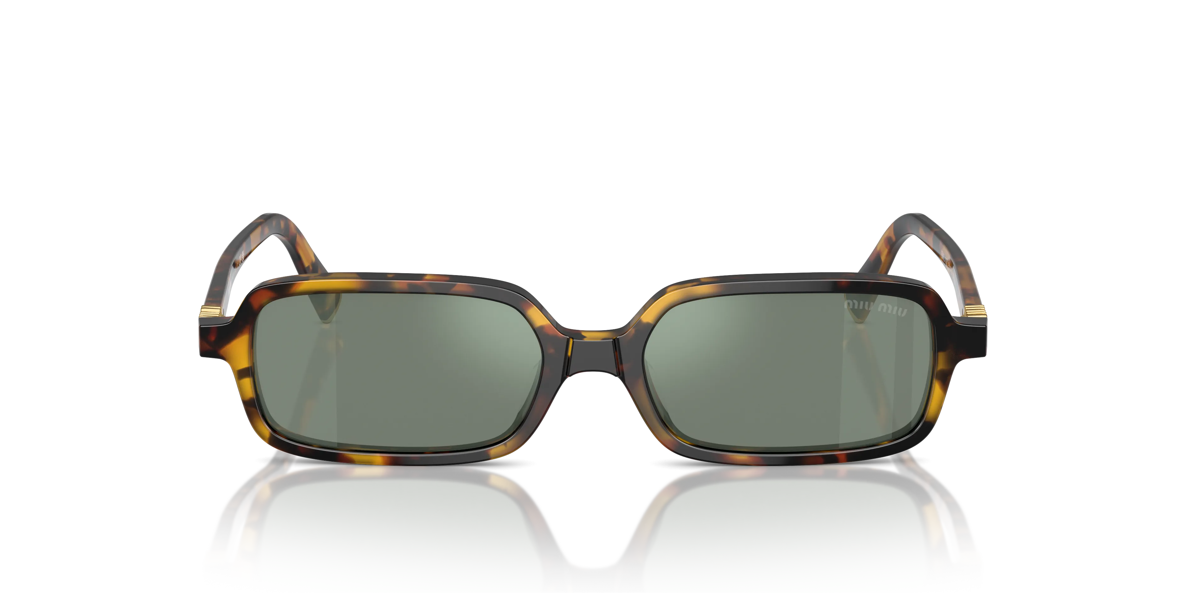 Miu Miu MU 11ZS VAU04M Occhiali da sole Acetato Tartaruga Verde Squadrata Normale - immagine 3