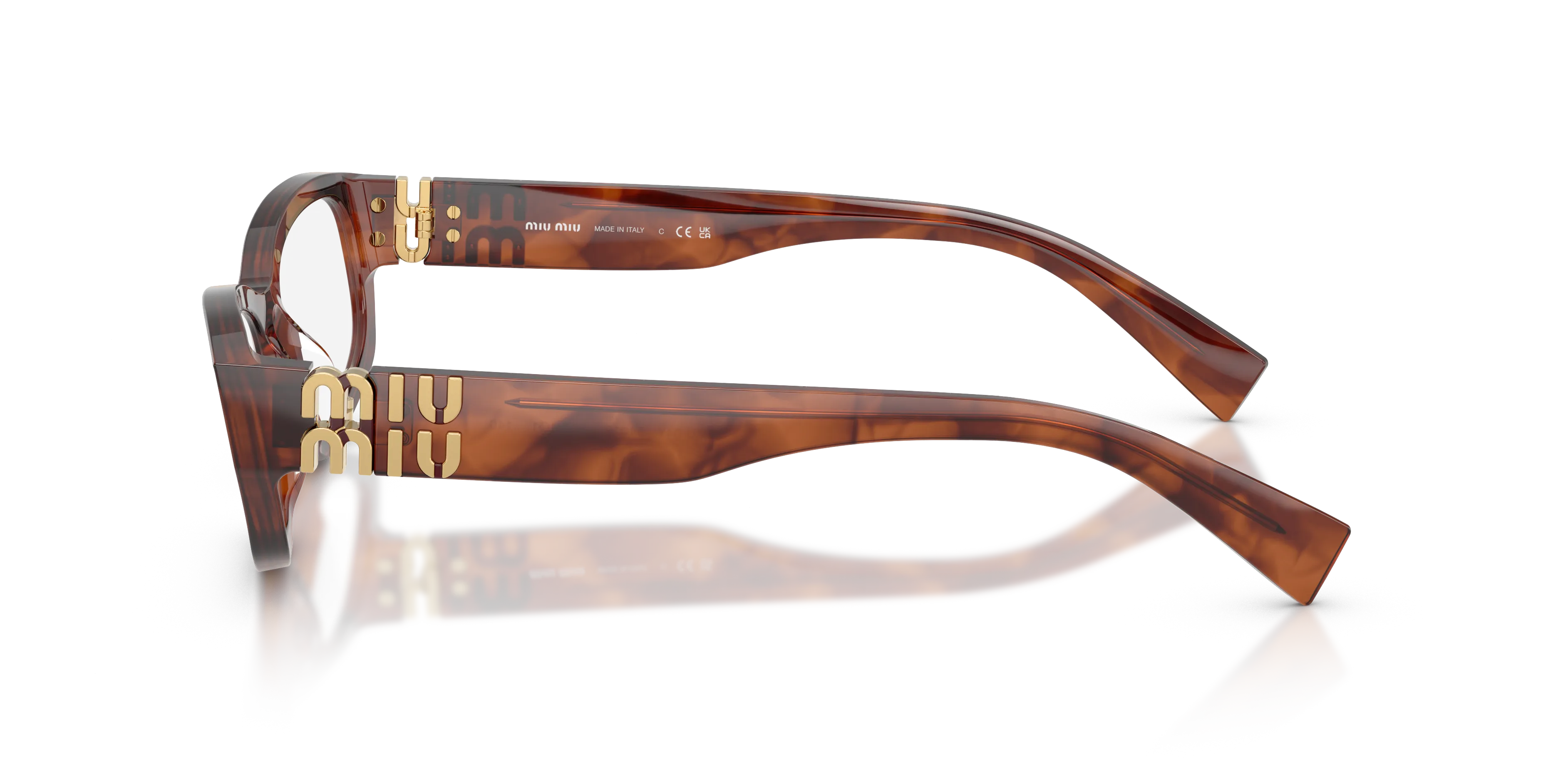 Miu Miu MU 04YV 26E1O1 Montature da vista Acetato Marrone Geometrica Normale - immagine 4