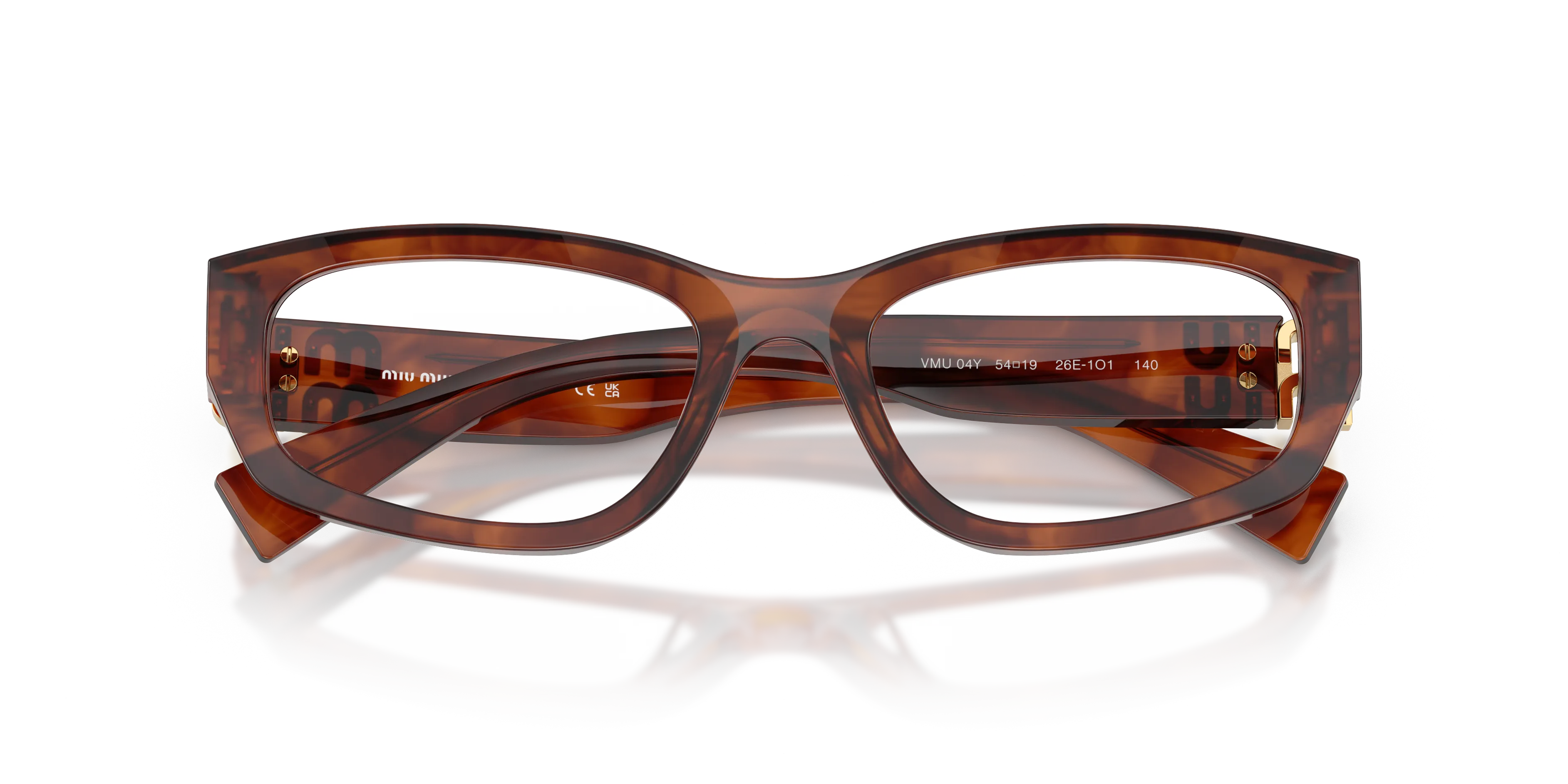 Miu Miu MU 04YV 26E1O1 Montature da vista Acetato Marrone Geometrica Normale - immagine 2