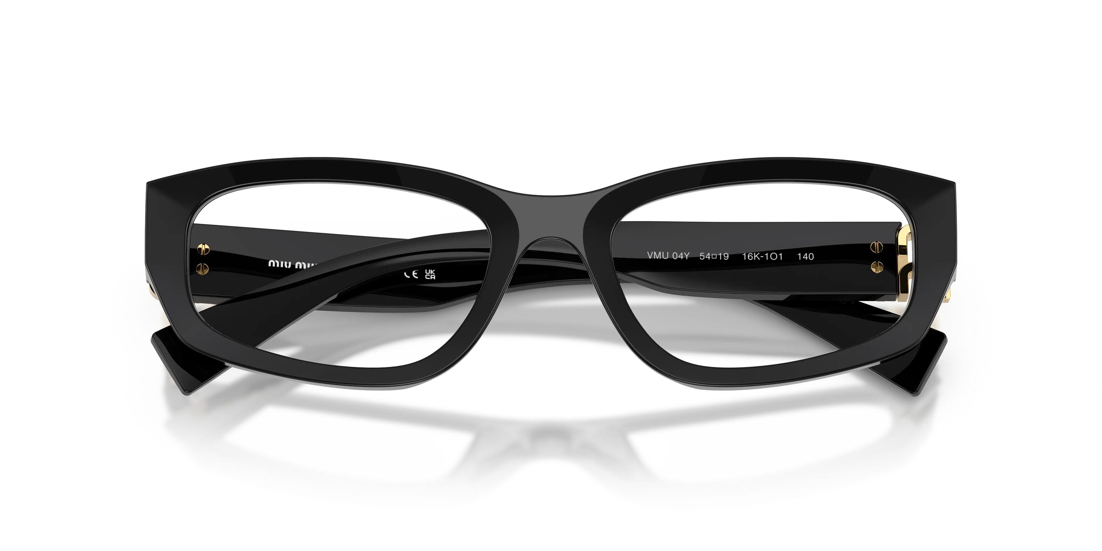 Miu Miu MU 04YV 16K1O1 Montature da vista Acetato Nero Geometrica Normale - immagine 2