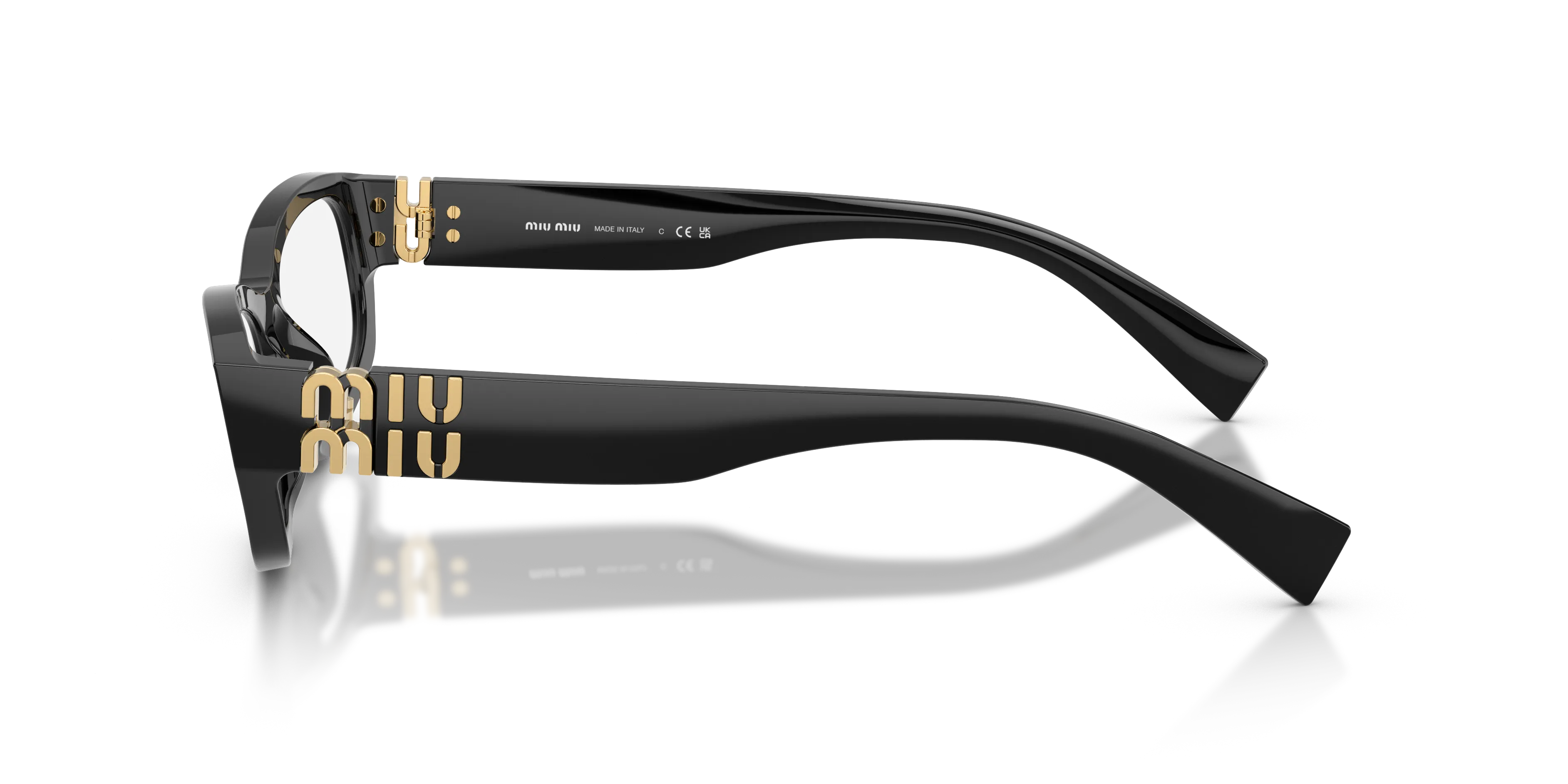 Miu Miu MU 04YV 16K1O1 Montature da vista Acetato Nero Geometrica Normale - immagine 4