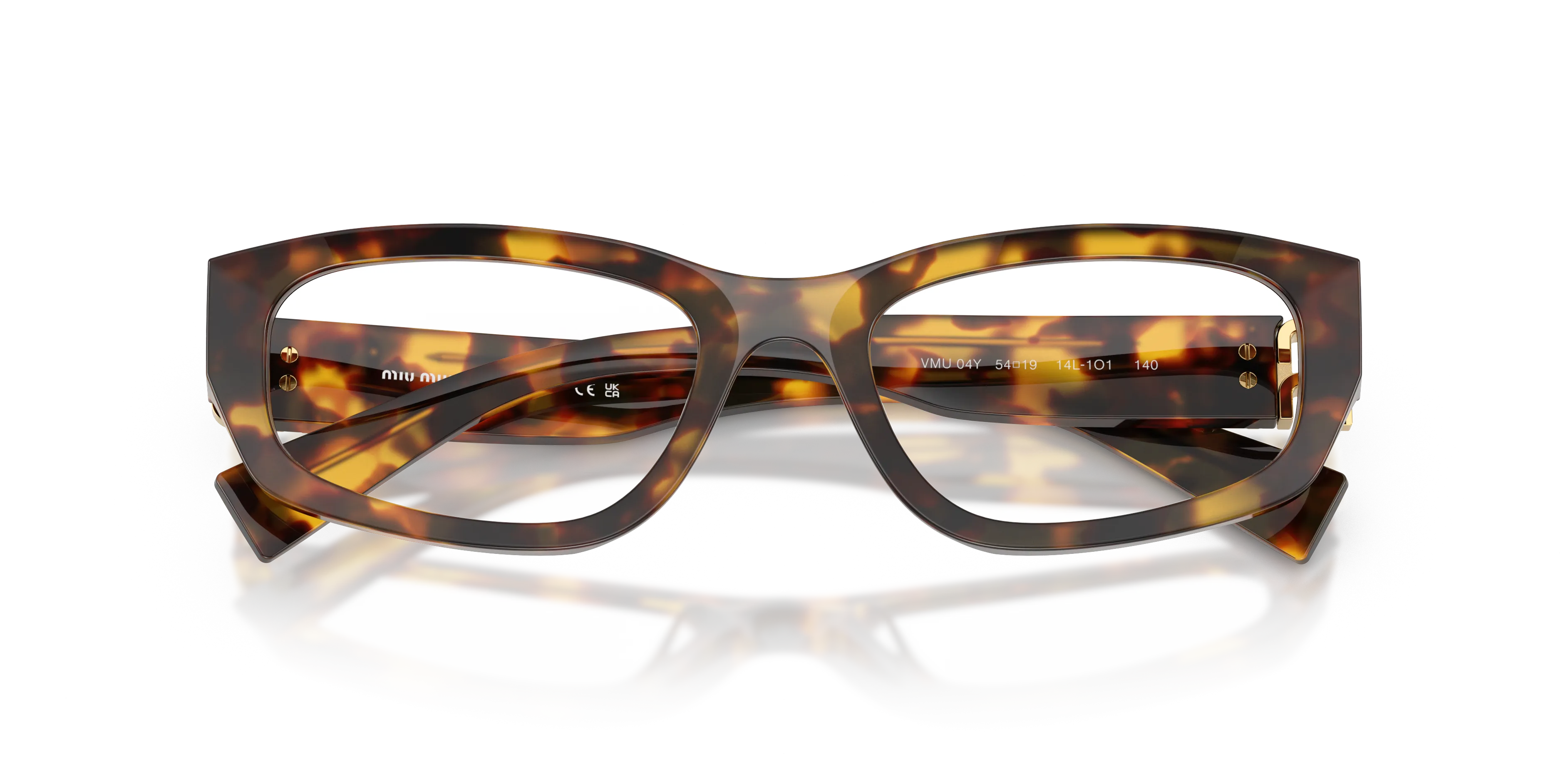 Miu Miu MU 04YV 14L1O1 Montature da vista Acetato Tartaruga Geometrica Normale - immagine 2