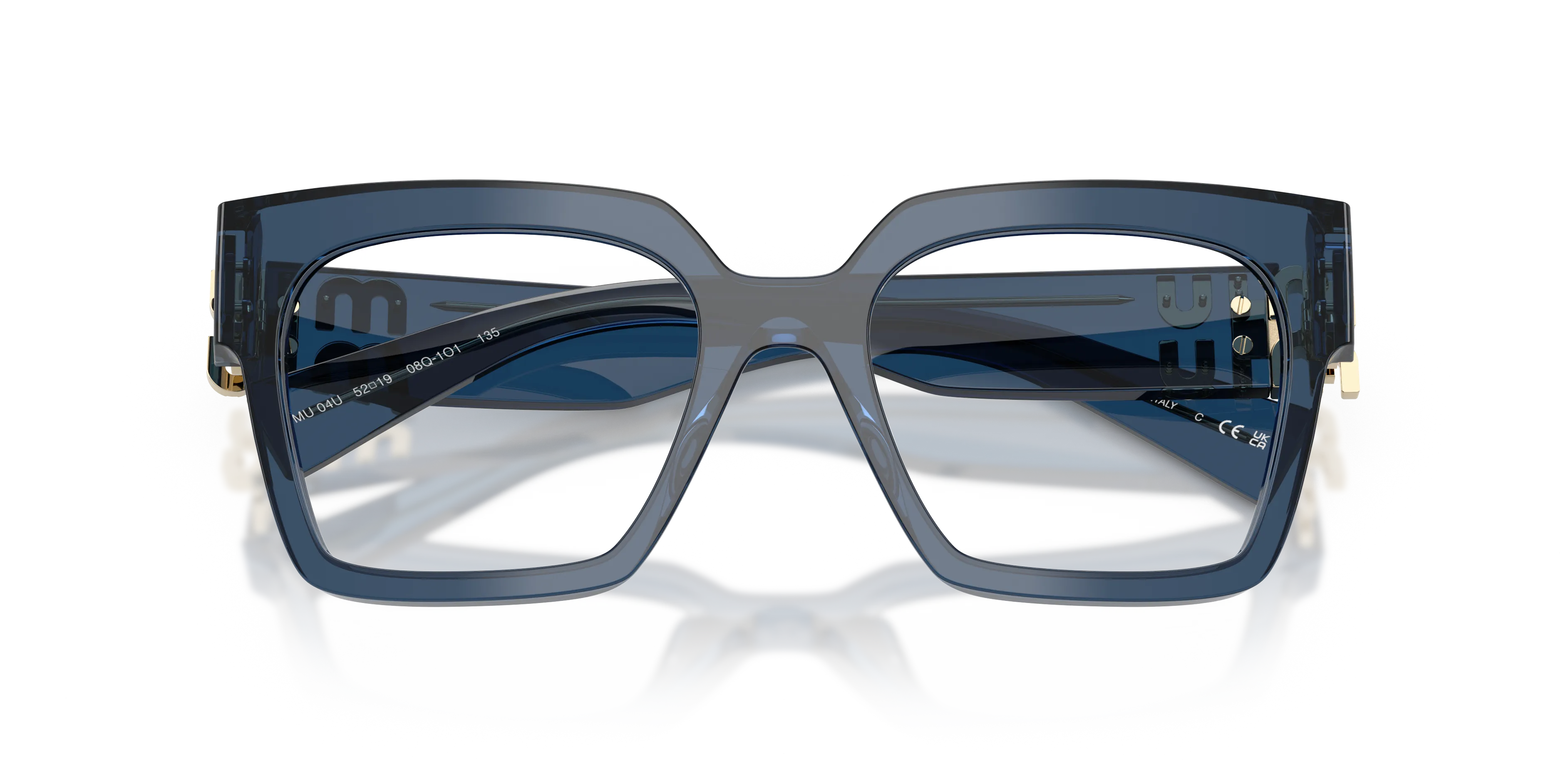Miu Miu MU 04UV 08Q1O1 Montature da vista Acetato Blu Squadrata Normale - immagine 2