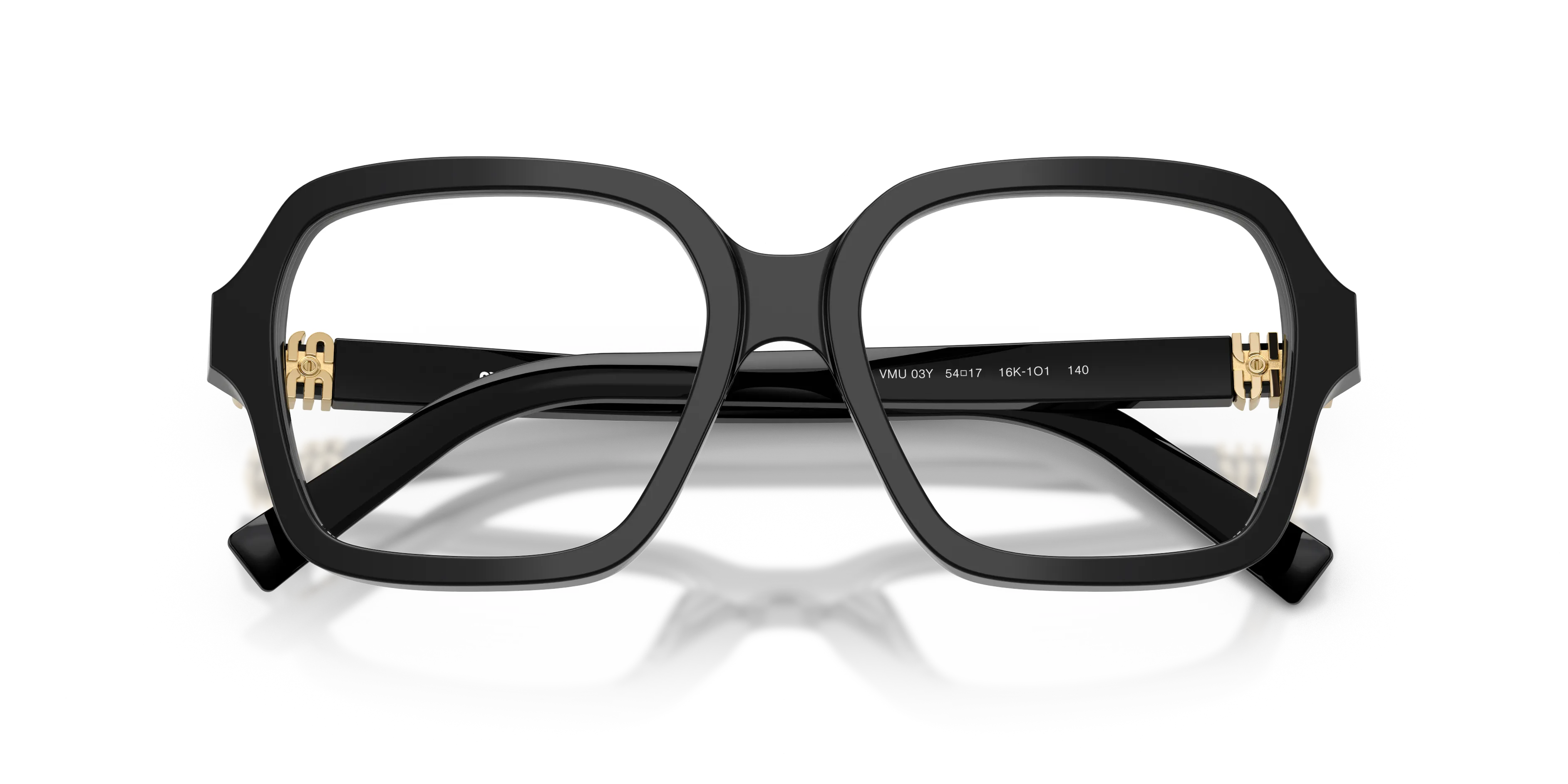 Miu Miu MU 03YV 16K1O1 Montature da vista Acetato Nero Squadrata Normale - immagine 2