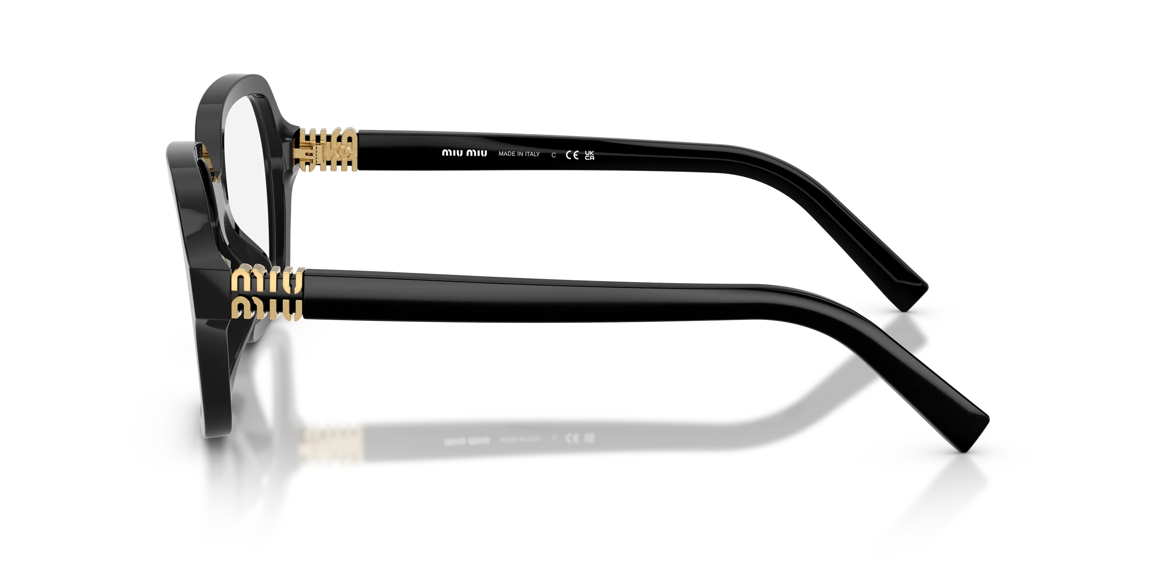Miu Miu MU 03YV 16K1O1 Montature da vista Acetato Nero Squadrata Normale - immagine 4