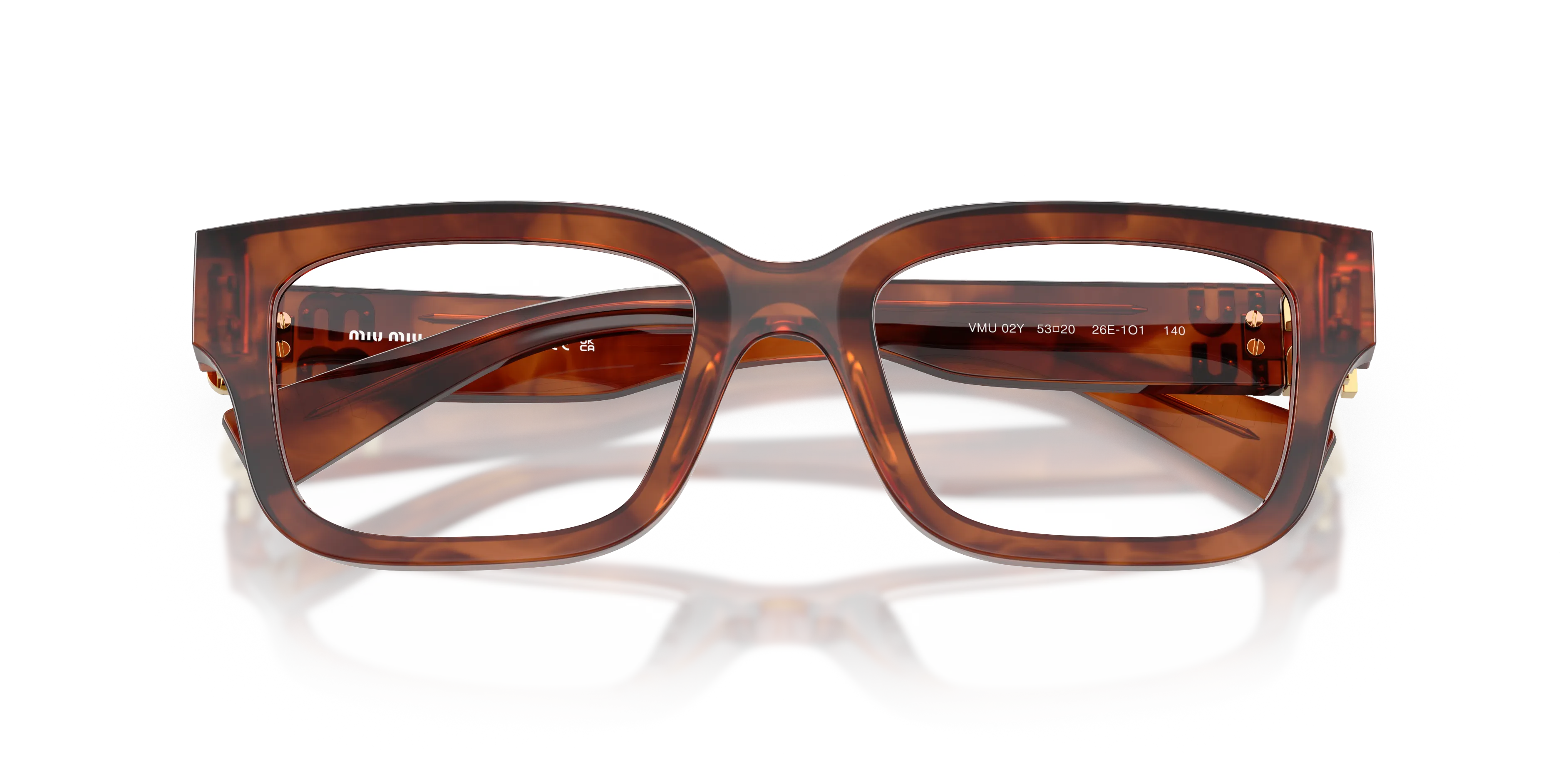 Miu Miu MU 02YV 26E1O1 Montature da vista Acetato Marrone Squadrata Normale - immagine 2