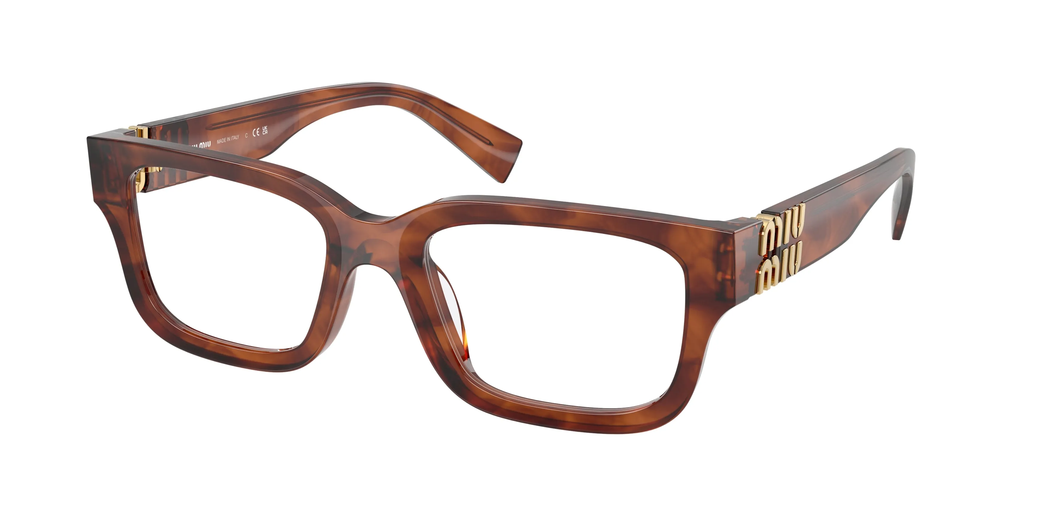 Miu Miu MU 02YV 26E1O1 Montature da vista Acetato Marrone Squadrata Normale - immagine 1