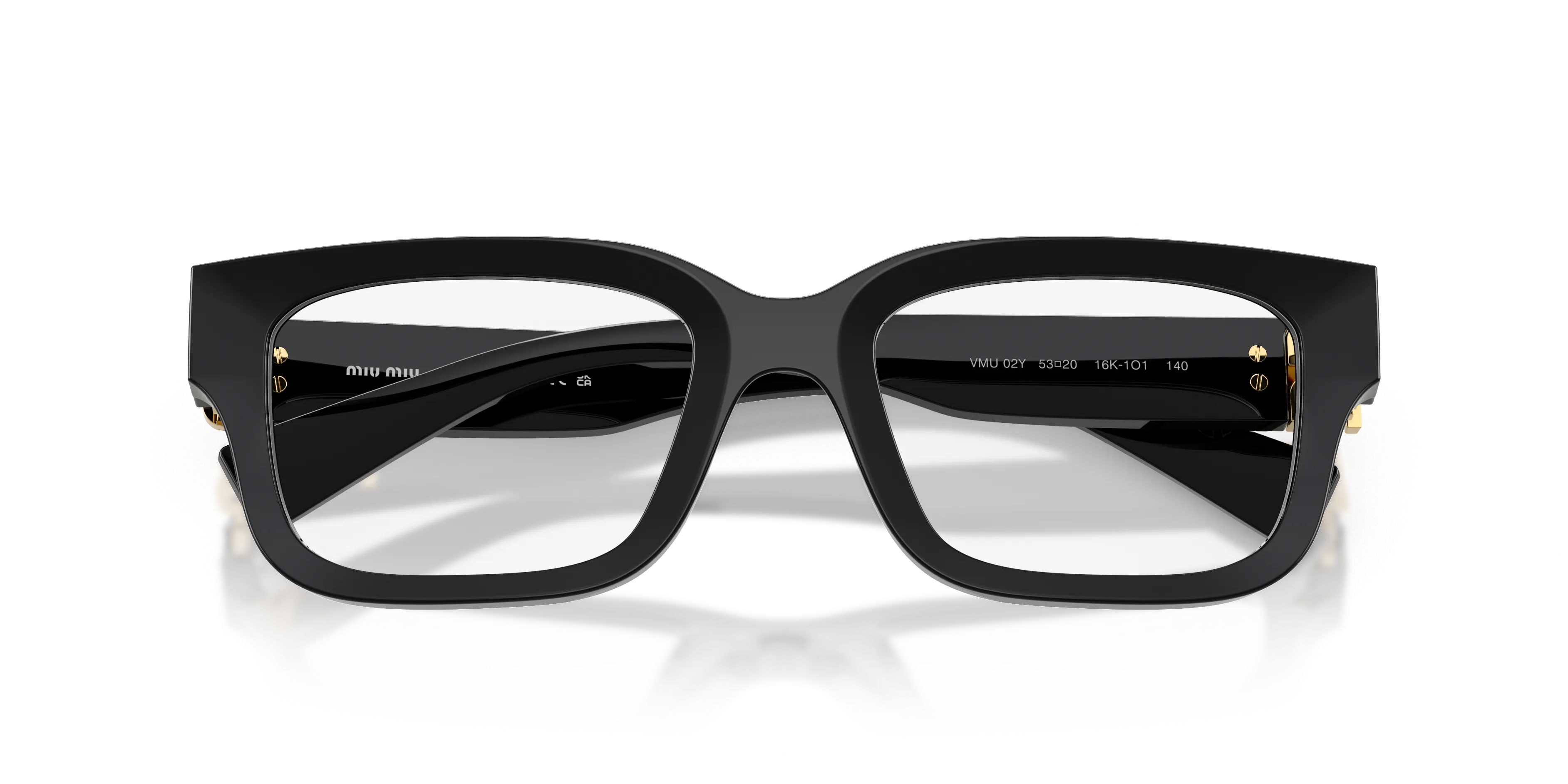 Miu Miu MU 02YV 16K1O1 Montature da vista Acetato Nero Squadrata Normale - immagine 2