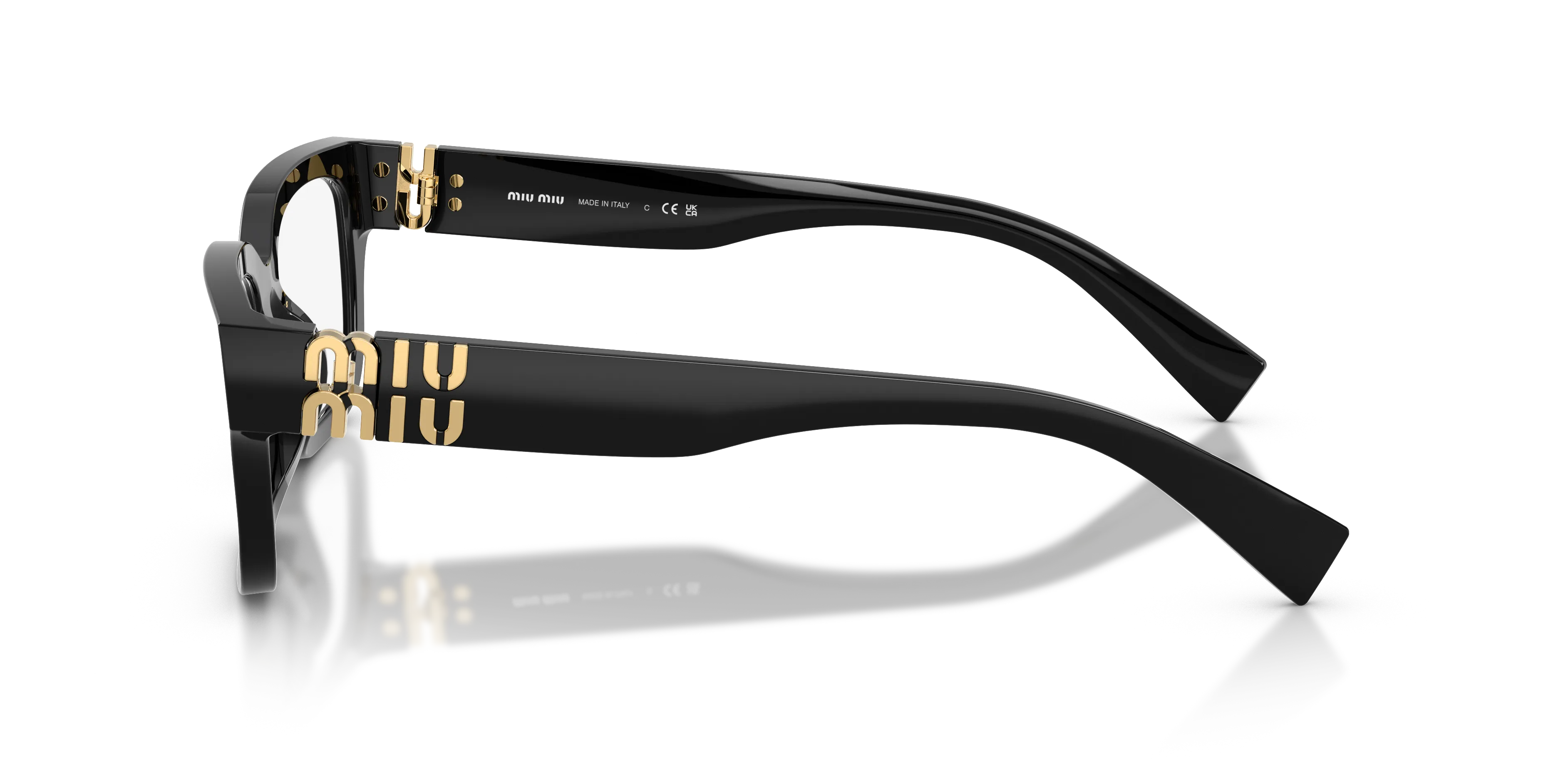 Miu Miu MU 02YV 16K1O1 Montature da vista Acetato Nero Squadrata Normale - immagine 4