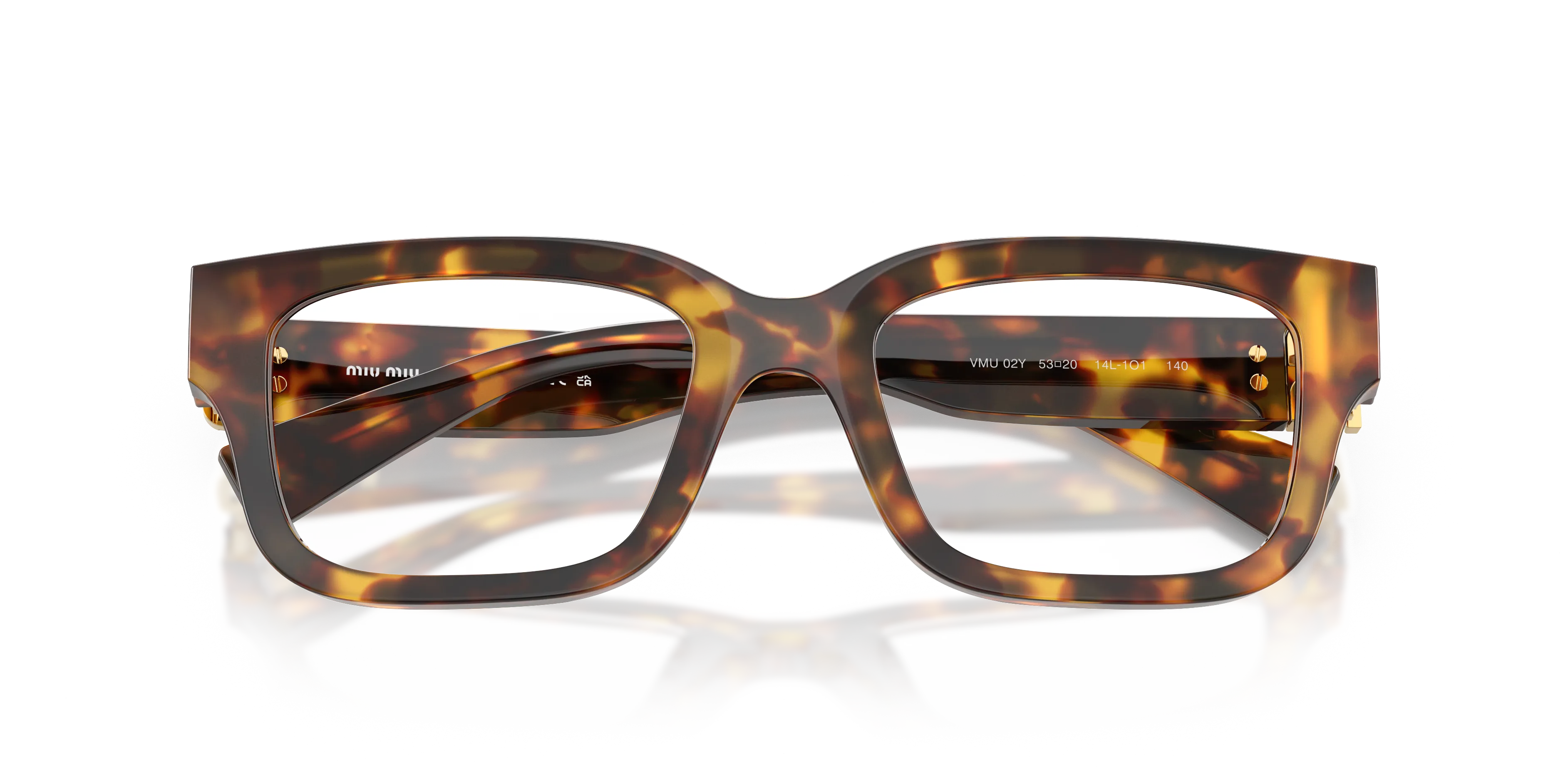 Miu Miu MU 02YV 14L1O1 Montature da vista Acetato Tartaruga Squadrata Normale - immagine 2