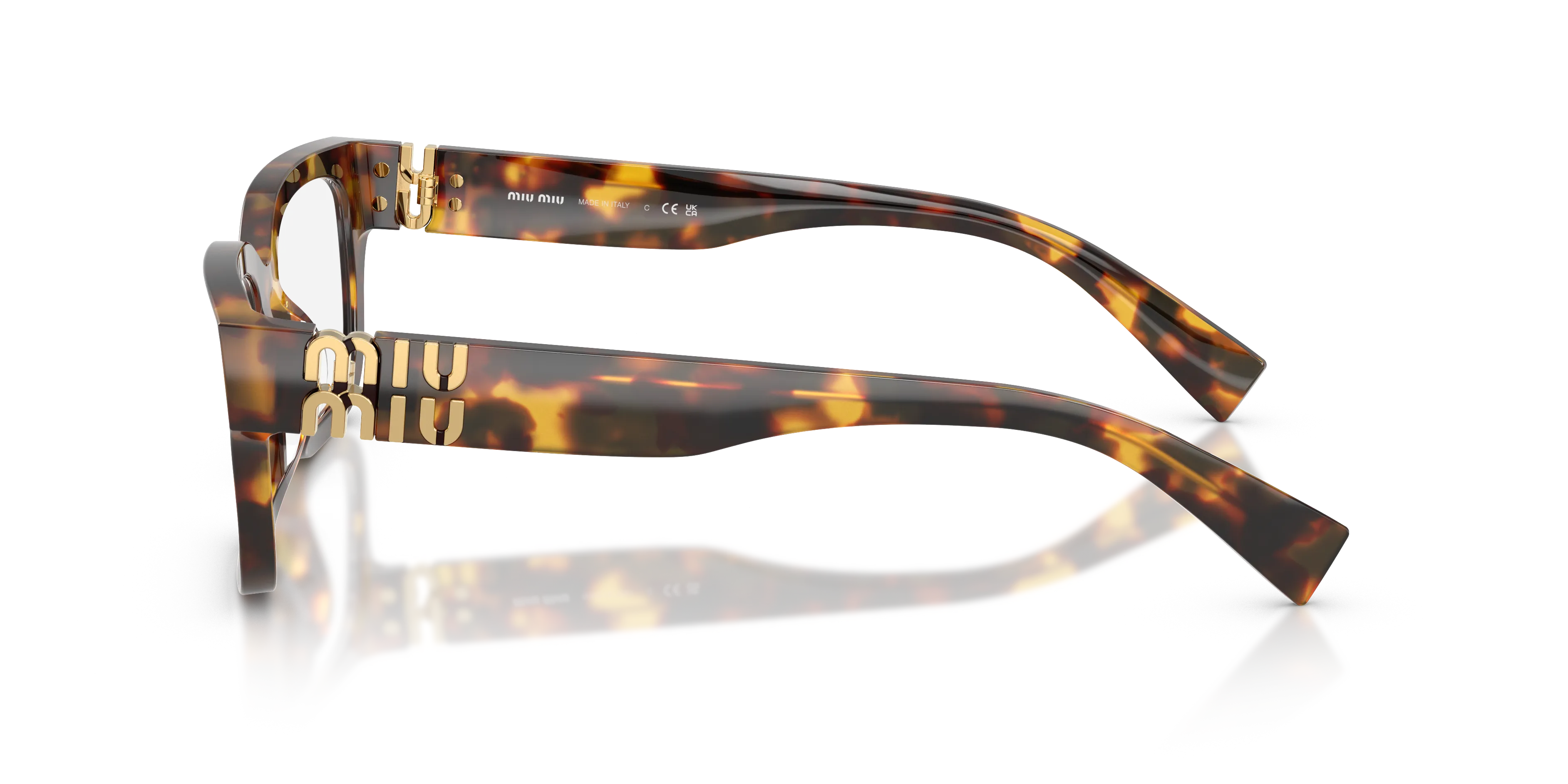 Miu Miu MU 02YV 14L1O1 Montature da vista Acetato Tartaruga Squadrata Normale - immagine 4