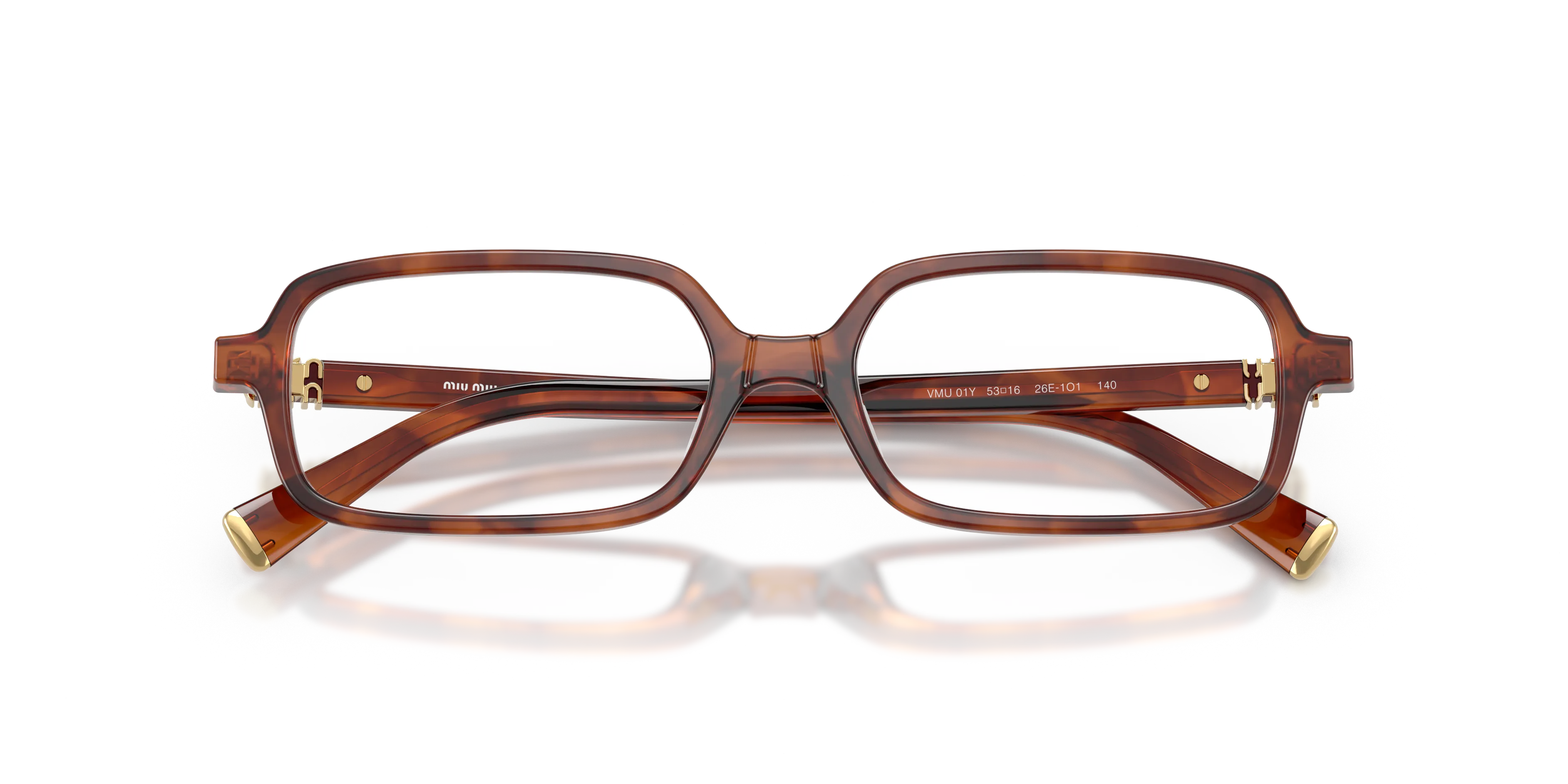 Miu Miu MU 01YV 26E1O1 Montature da vista Acetato Marrone Squadrata Normale - immagine 2
