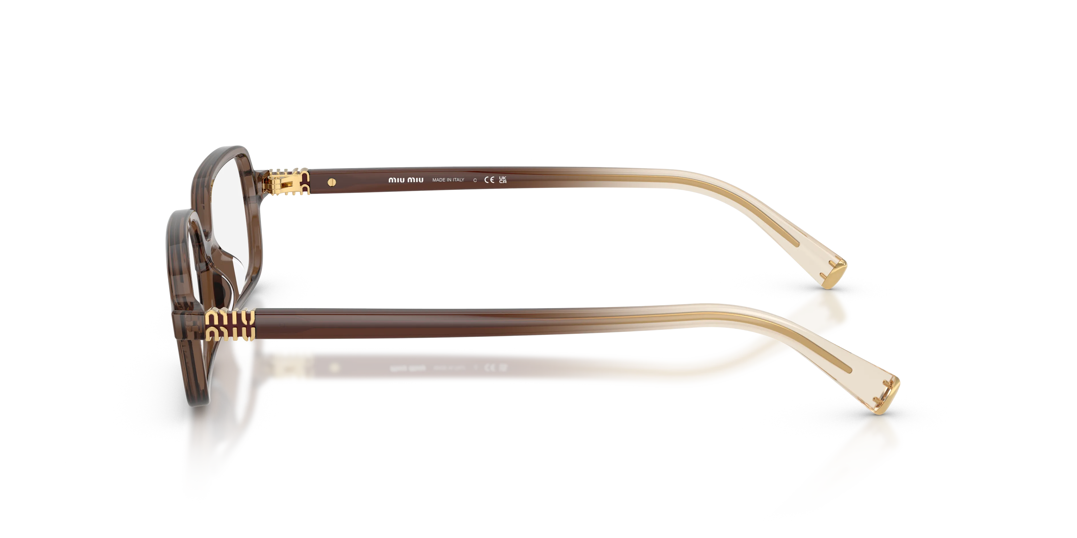 Miu Miu MU 01YV 23H1O1 Montature da vista Acetato Marrone Squadrata Normale - immagine 4