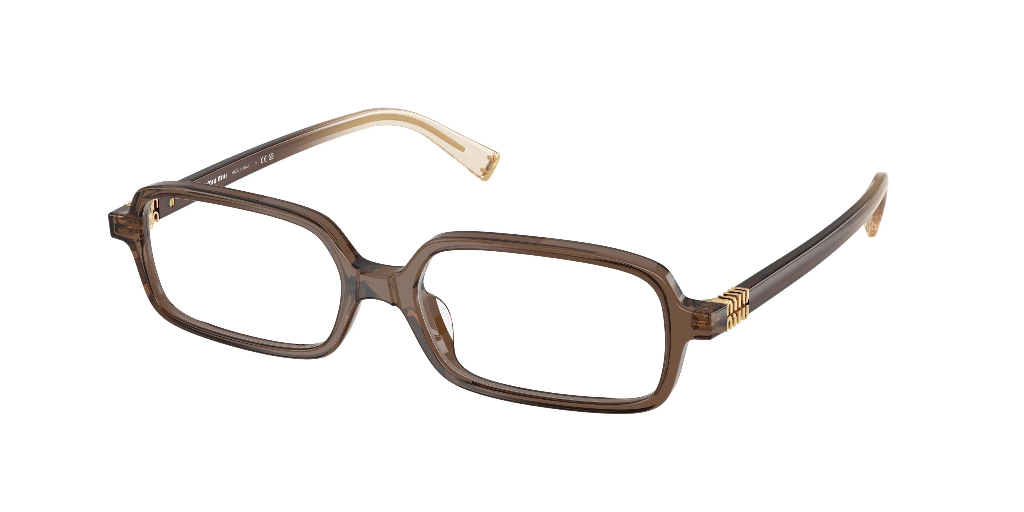 Miu Miu MU 01YV 23H1O1 Montature da vista Acetato Marrone Squadrata Normale - immagine 1