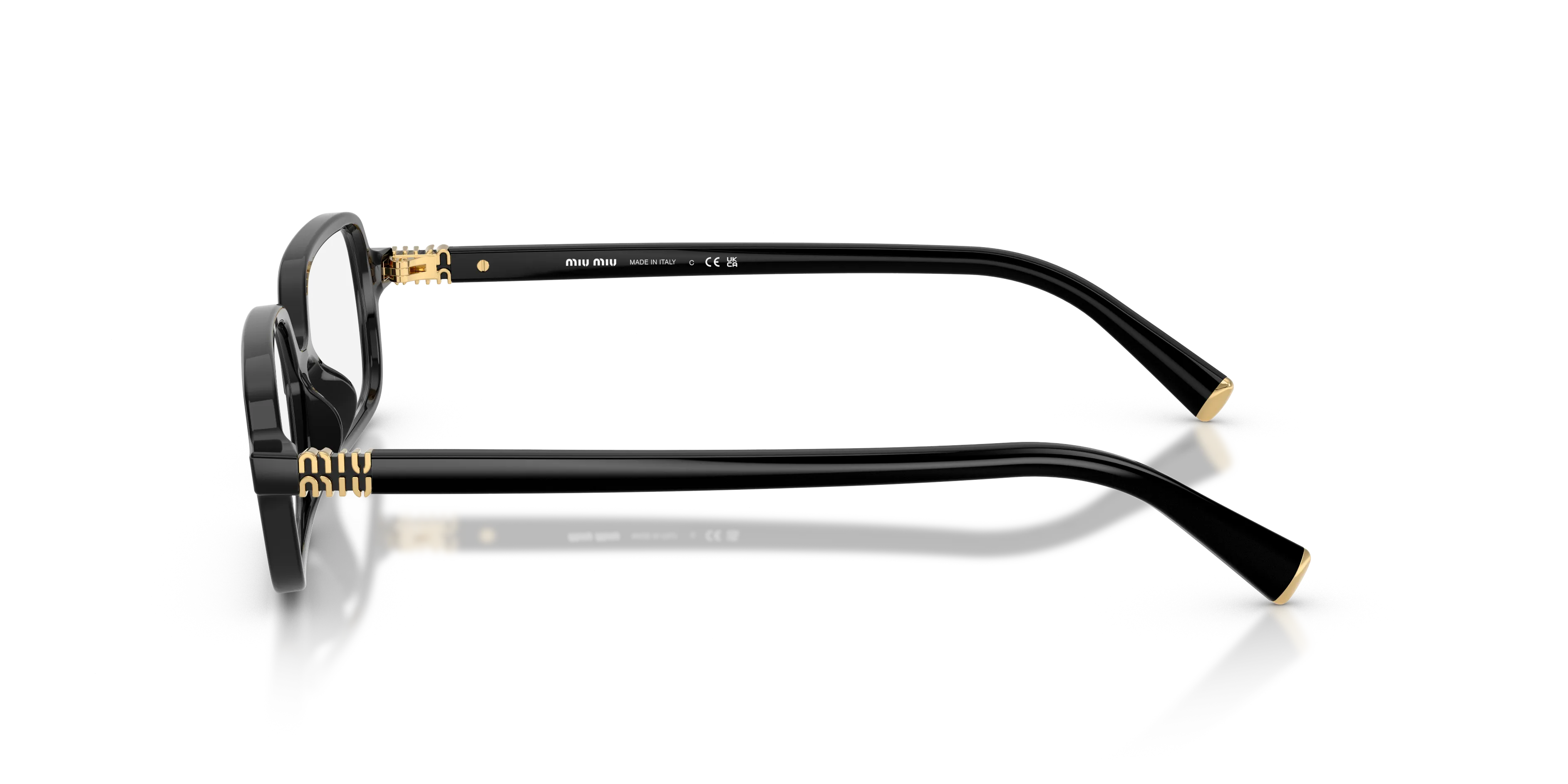 Miu Miu MU 01YV 16K1O1 Montature da vista Acetato Nero Squadrata Normale - immagine 4