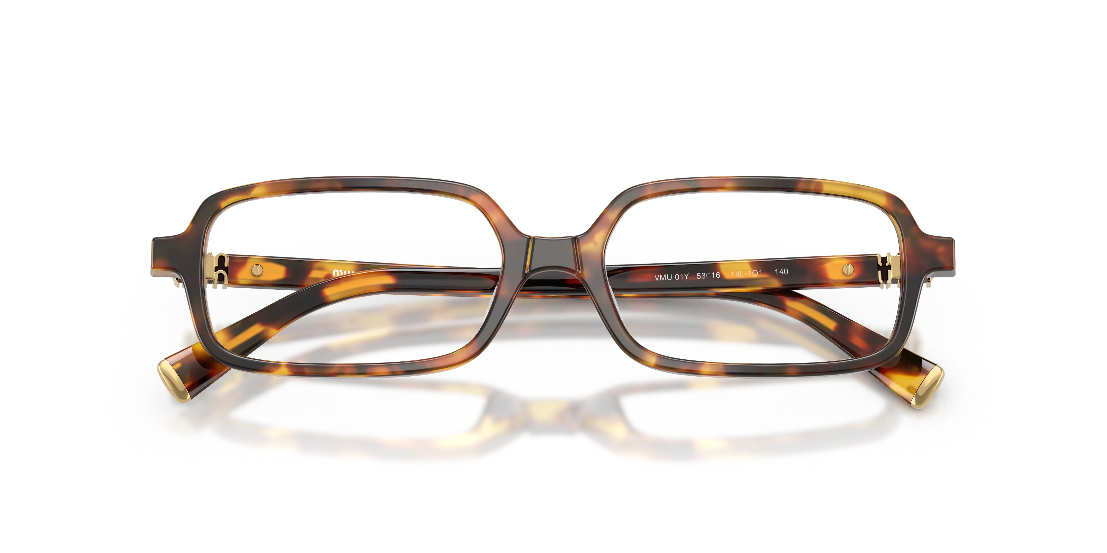 Miu Miu MU 01YV 14L1O1 Montature da vista Acetato Tartaruga Squadrata Normale - immagine 2