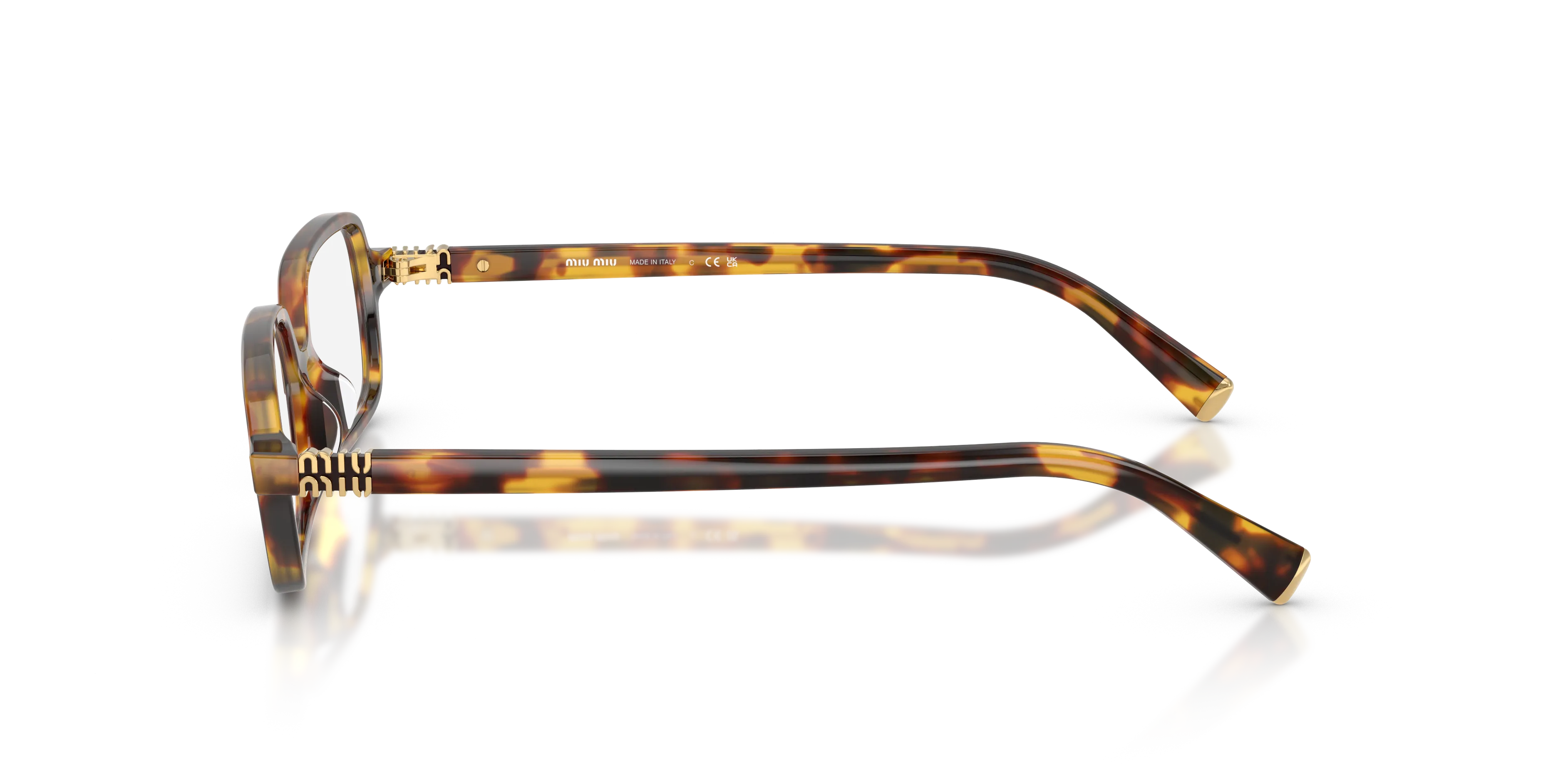 Miu Miu MU 01YV 14L1O1 Montature da vista Acetato Tartaruga Squadrata Normale - immagine 4