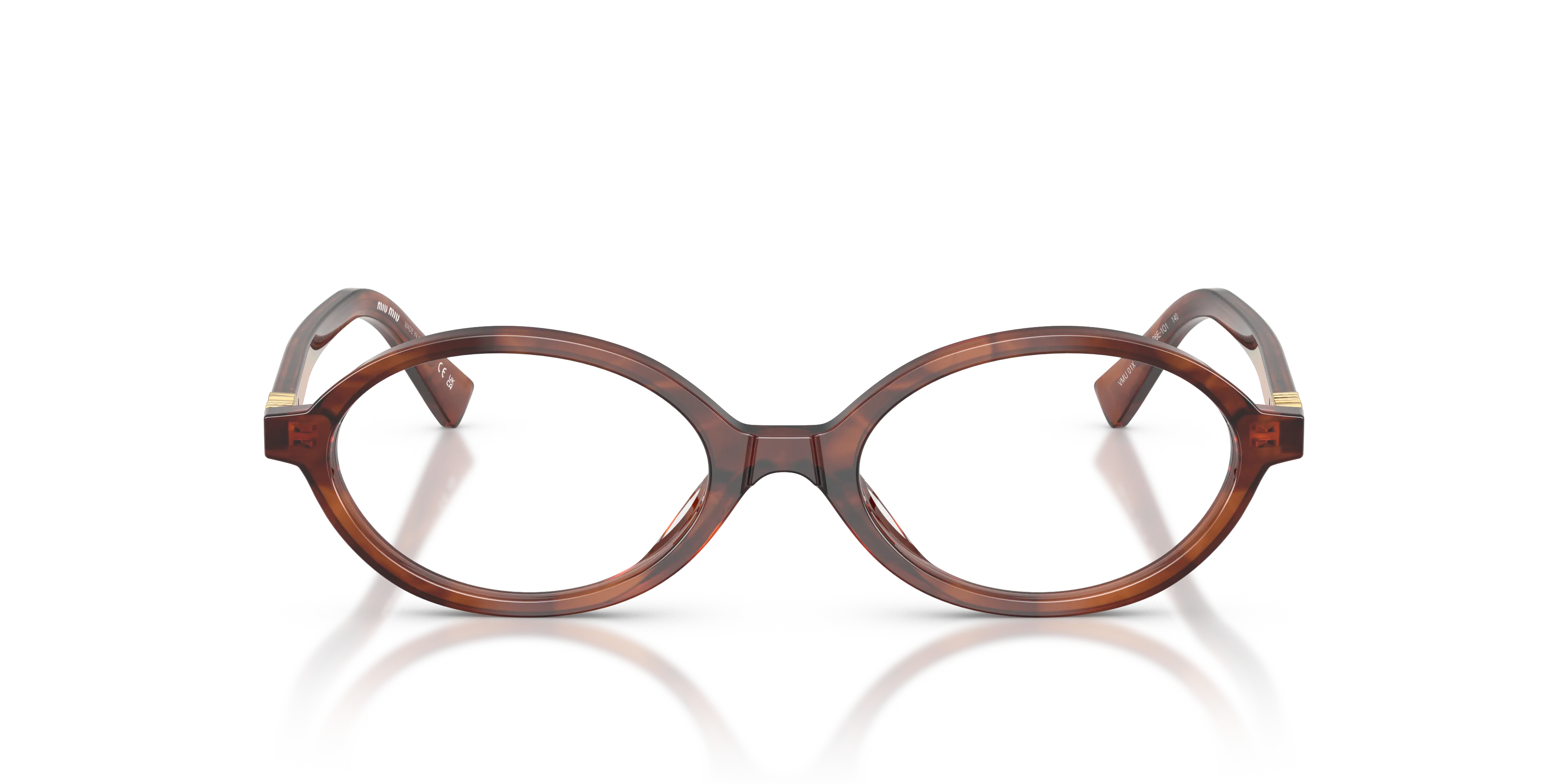 Miu Miu MU 01XV 26E1O1 Montature da vista Acetato Marrone Rotonda Normale - immagine 3